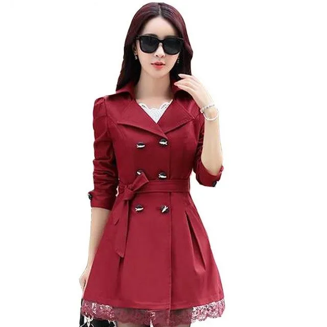 2018 Autumn New High Fashion Brand Woman Classic Double Breasted Trench Coat Waterproof Raincoat Business Outerwear size S-XXXL