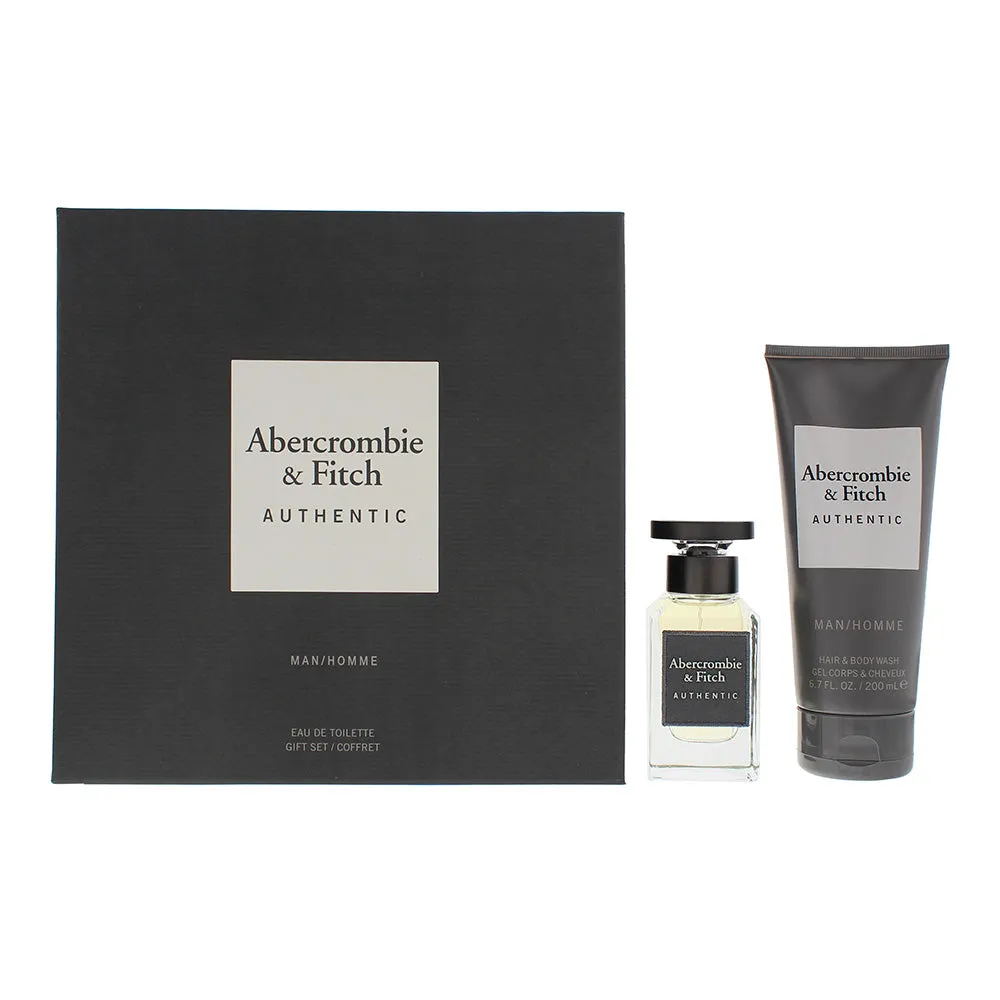 Abercrombie & Fitch Authentic Man 2 Piece Gift Set: Eau De Toilette 50ml - Hair & Body Wash 200ml