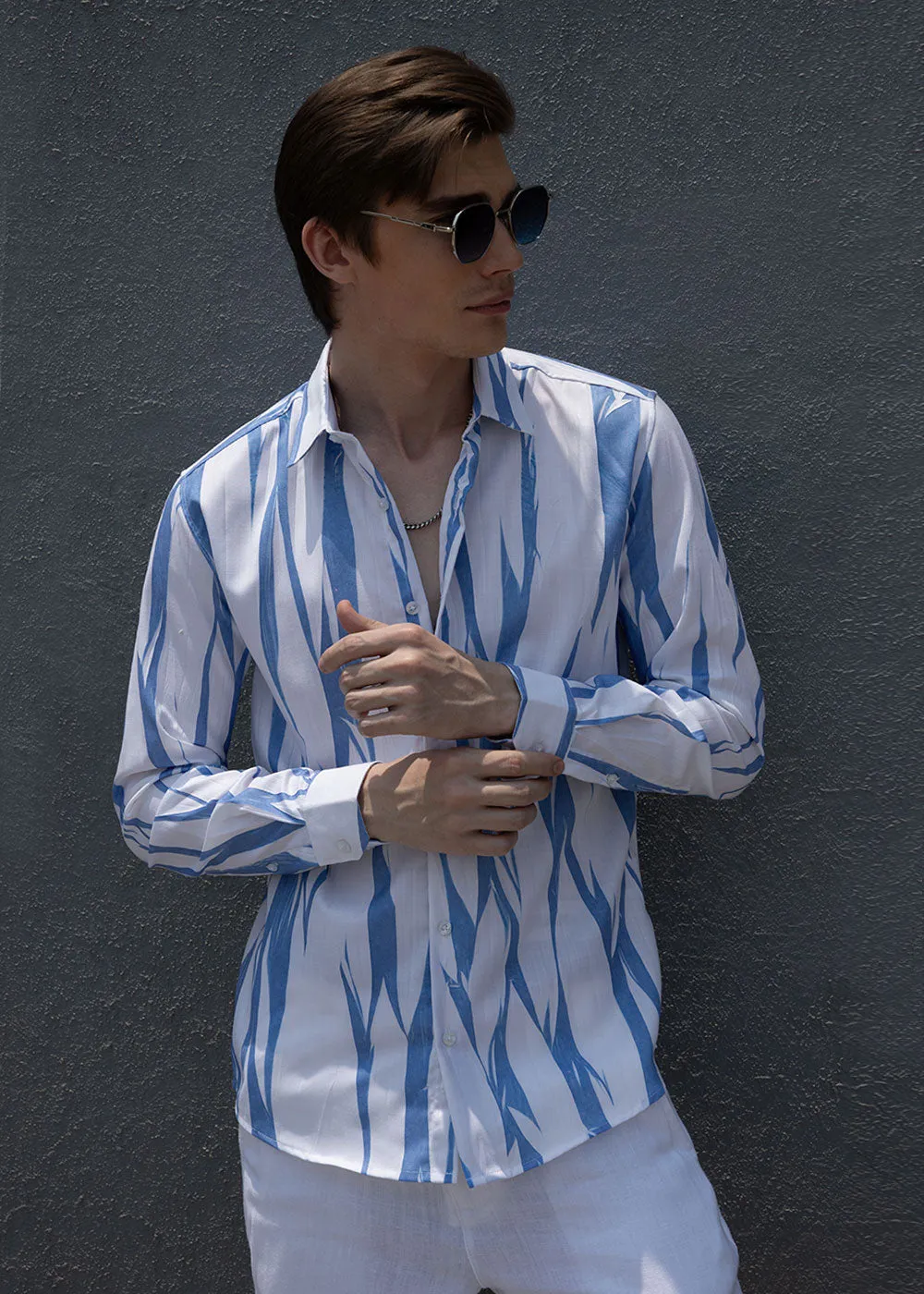 Abstract Blue Shirt