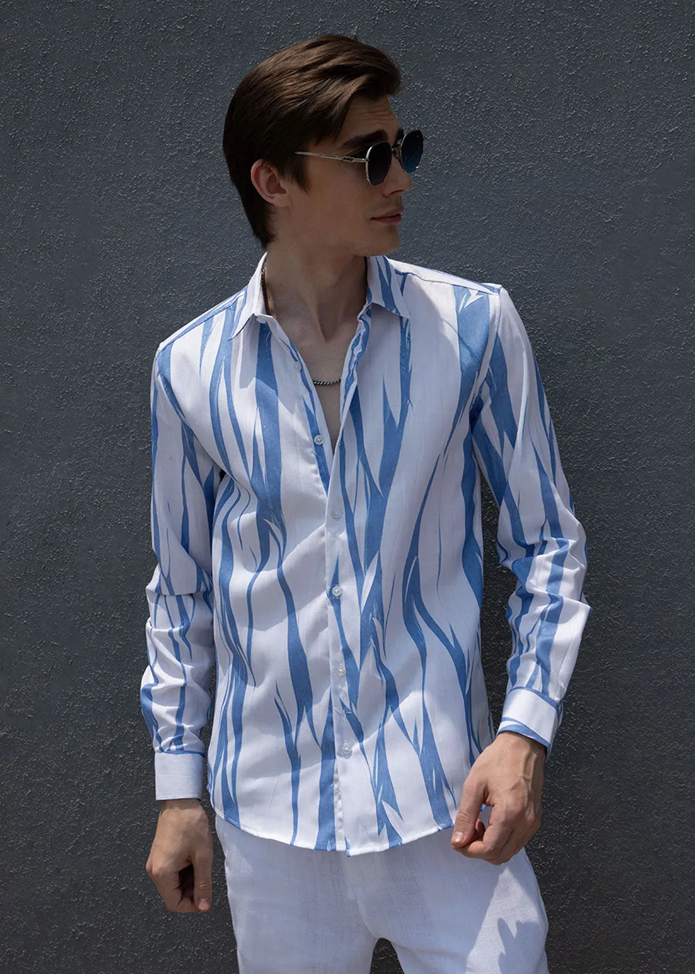 Abstract Blue Shirt