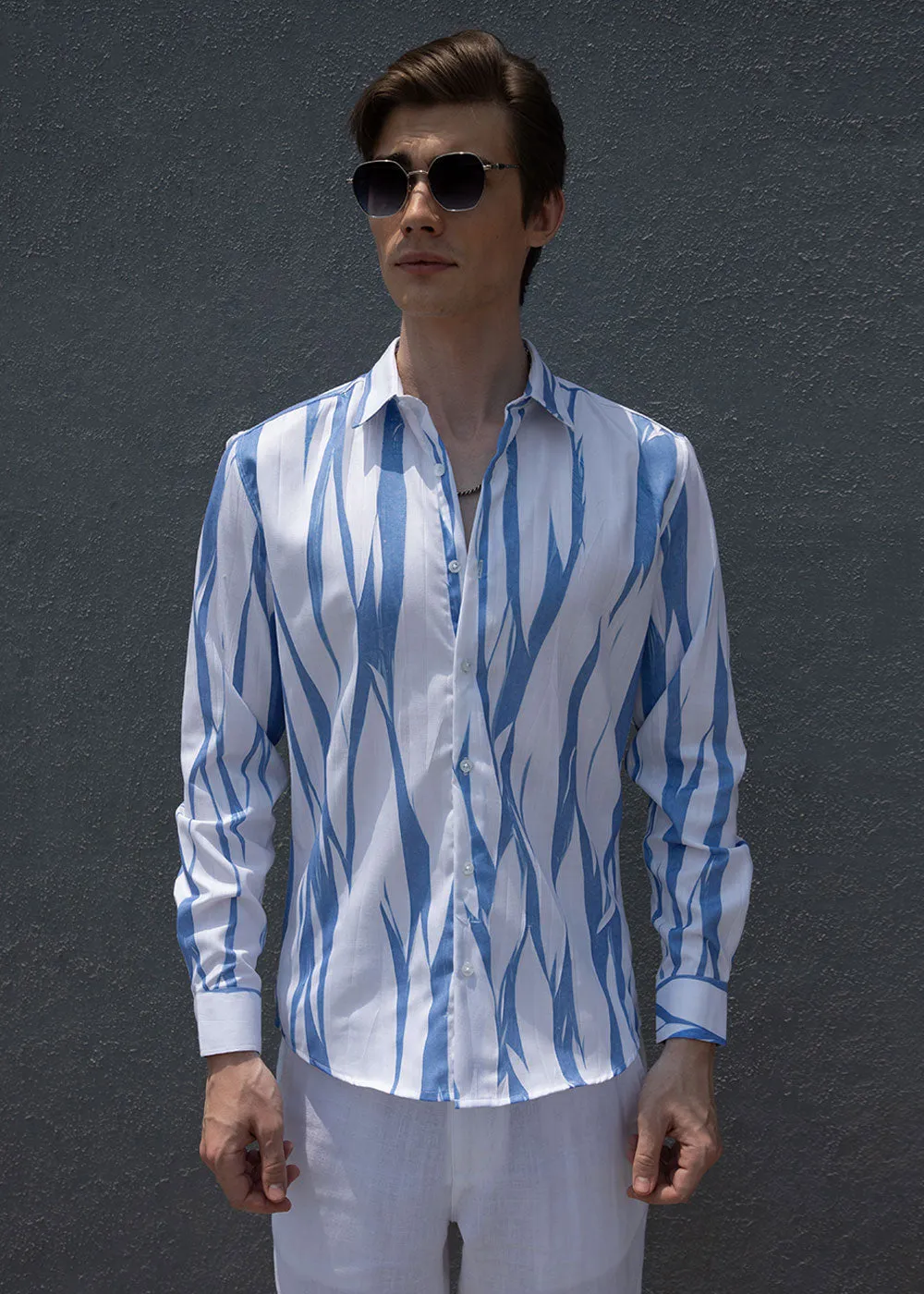 Abstract Blue Shirt