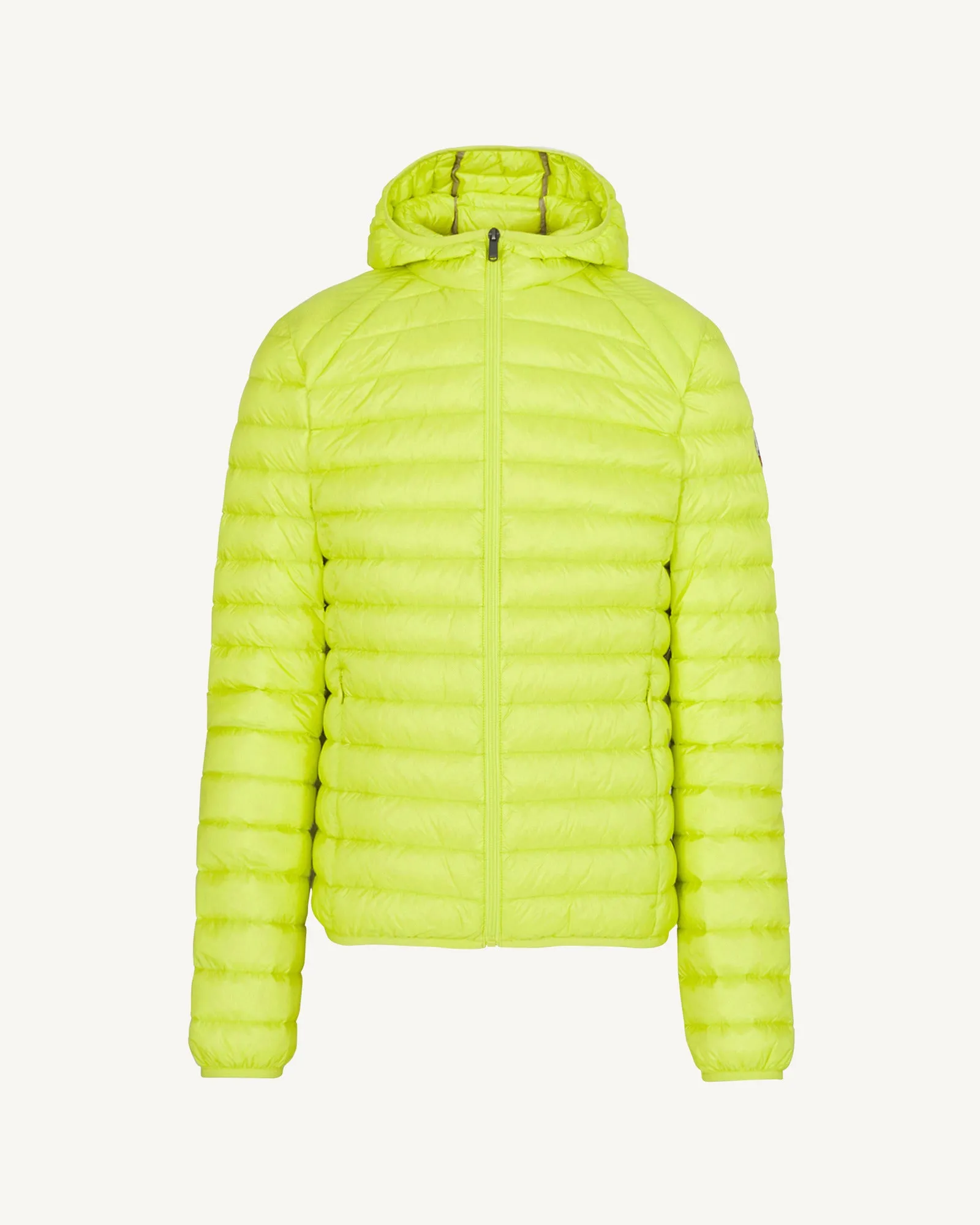 Acid green Nico lightweight hooded puffer jacket