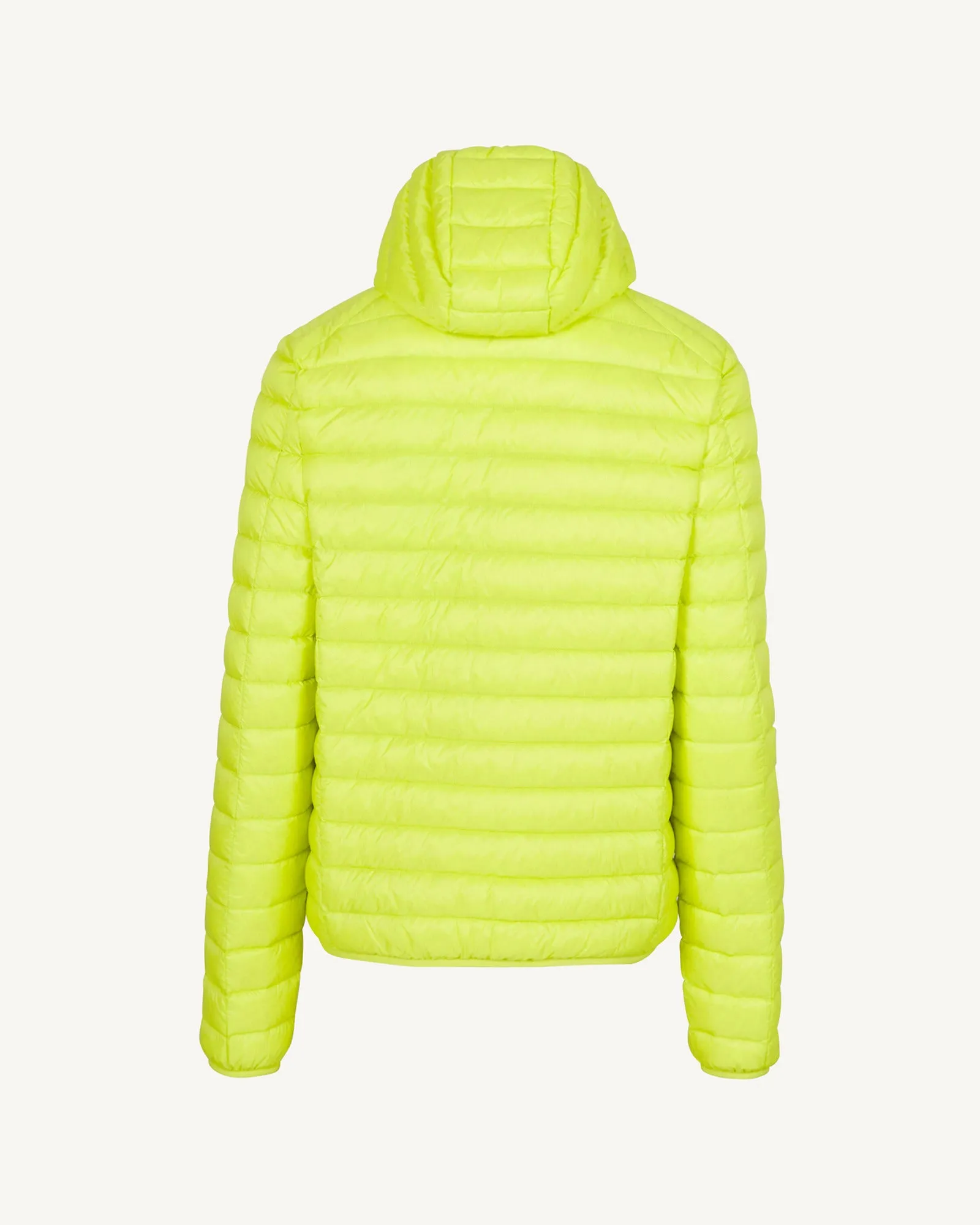 Acid green Nico lightweight hooded puffer jacket