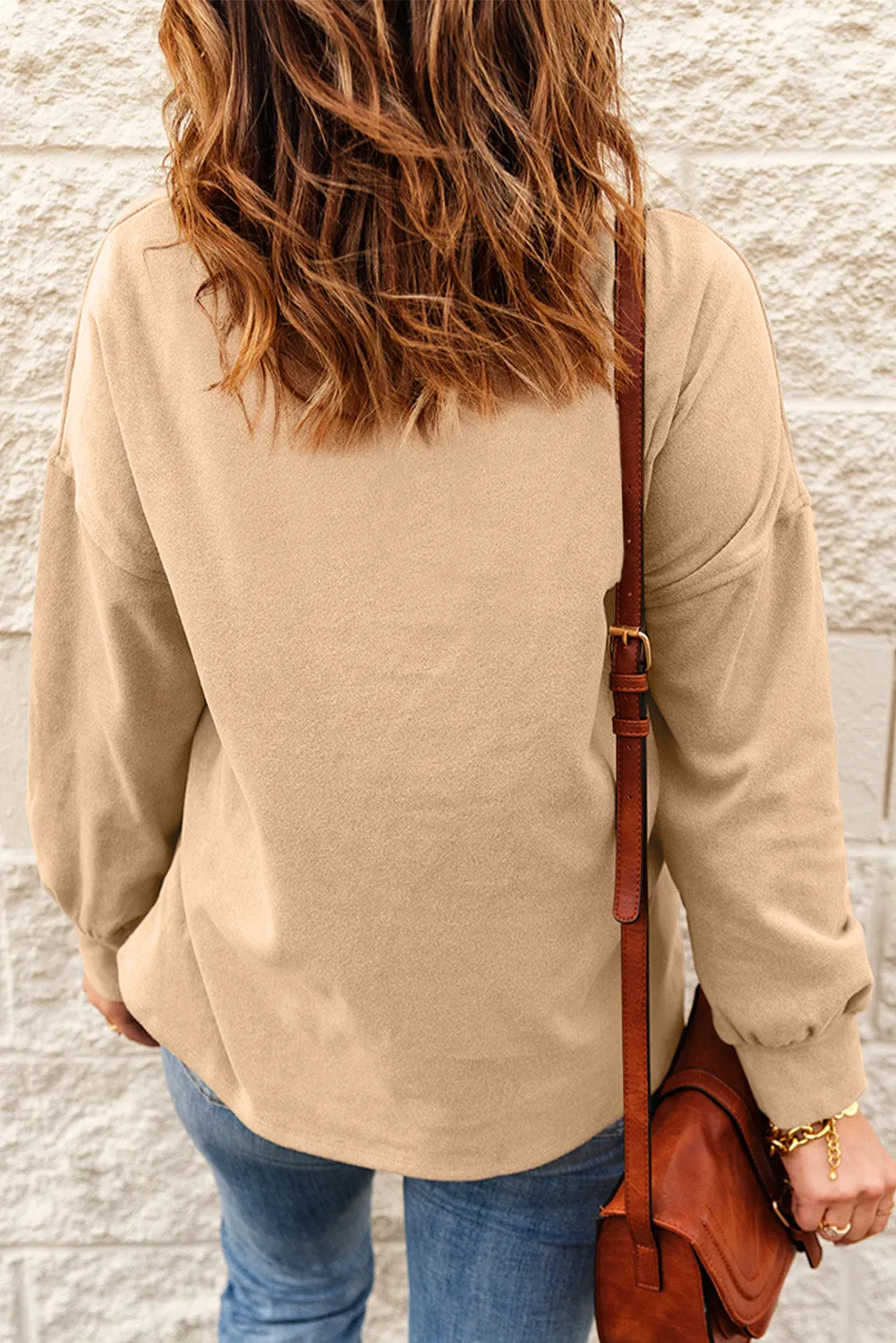 Apricot Cowl Neck Sweatshirt