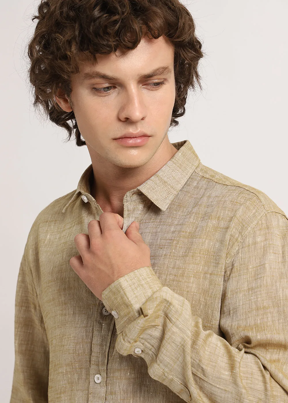 Beige Linen Shirt