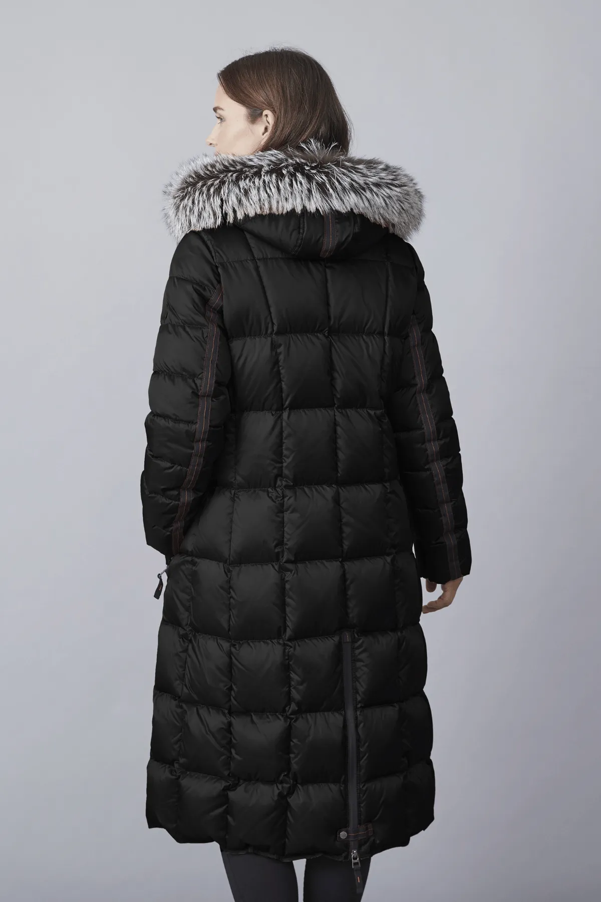 BETTY Full-Length Down Coat with Fur Trim Hood 1060