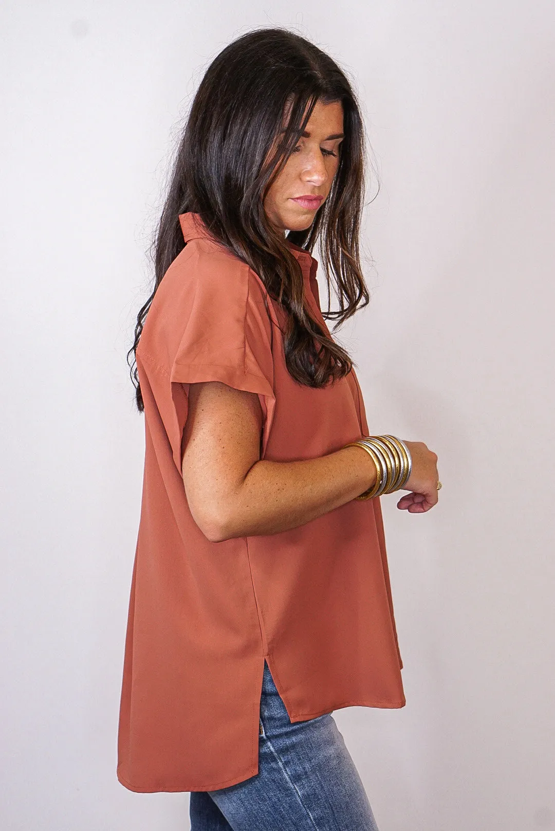 Button Down Perfection Clay Top