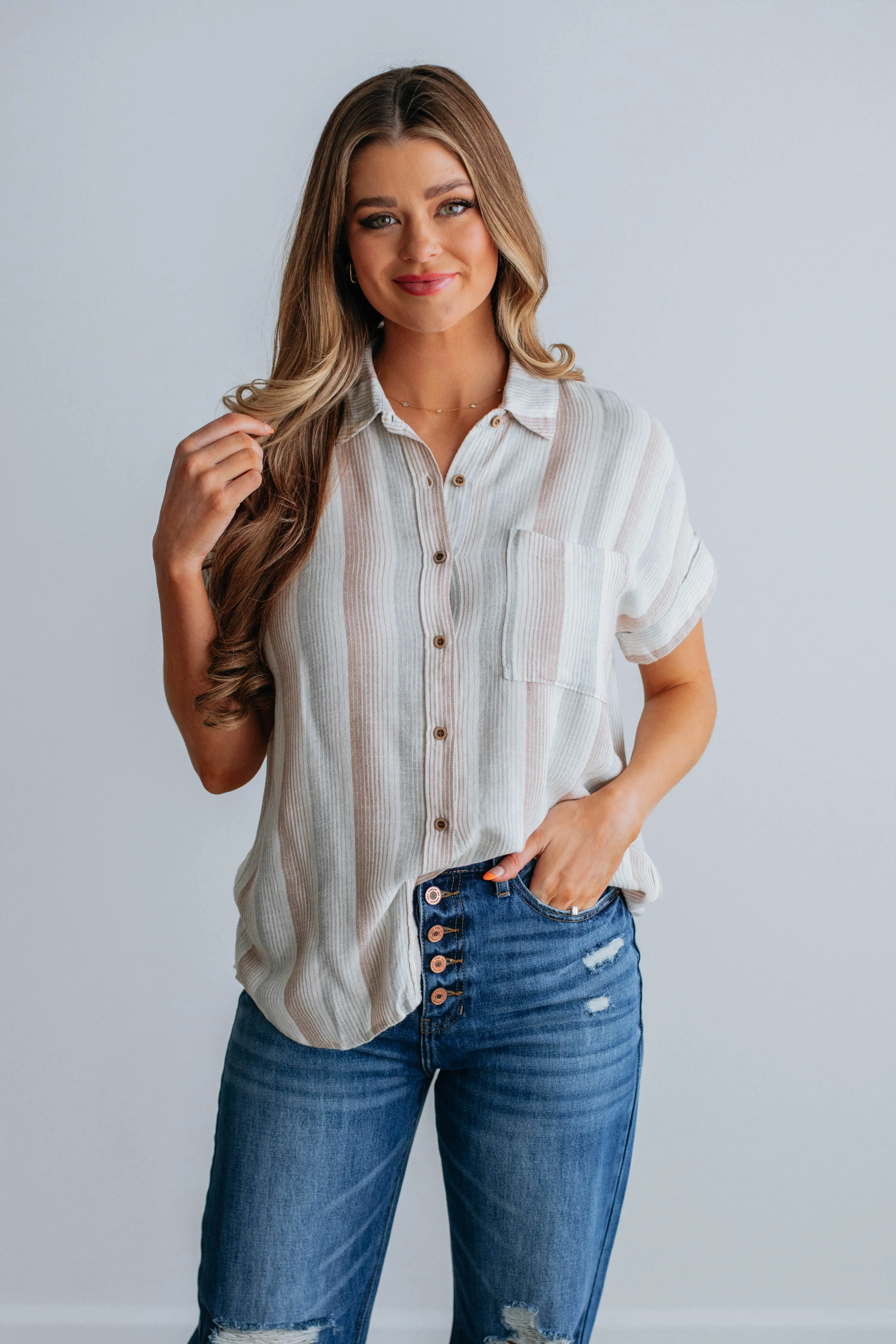 Camila Striped Button Down