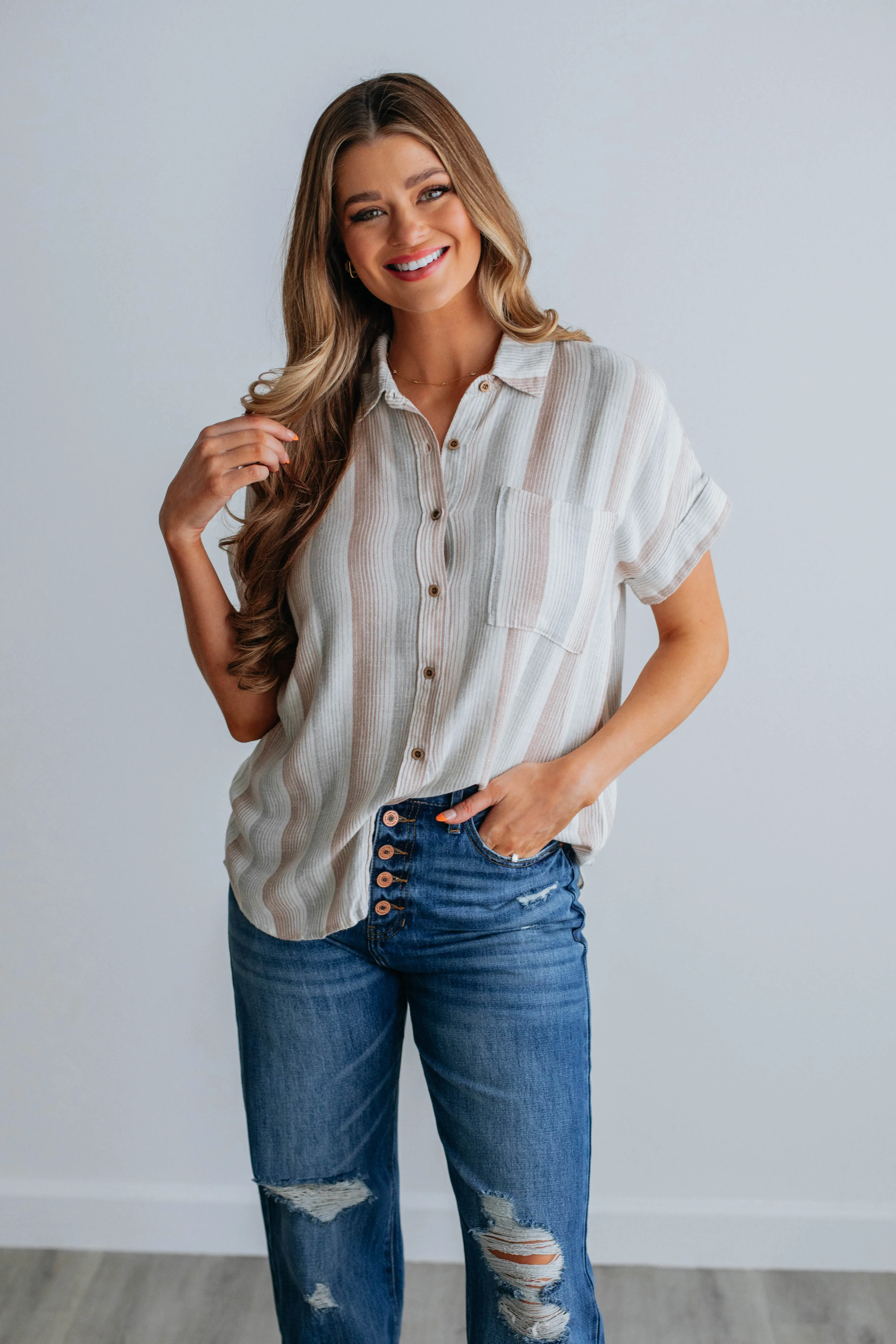 Camila Striped Button Down