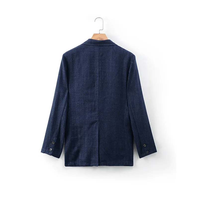 Casual linen men's clothing coat