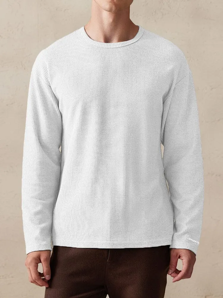 Casual Ribbed Pitted Sweatshirt