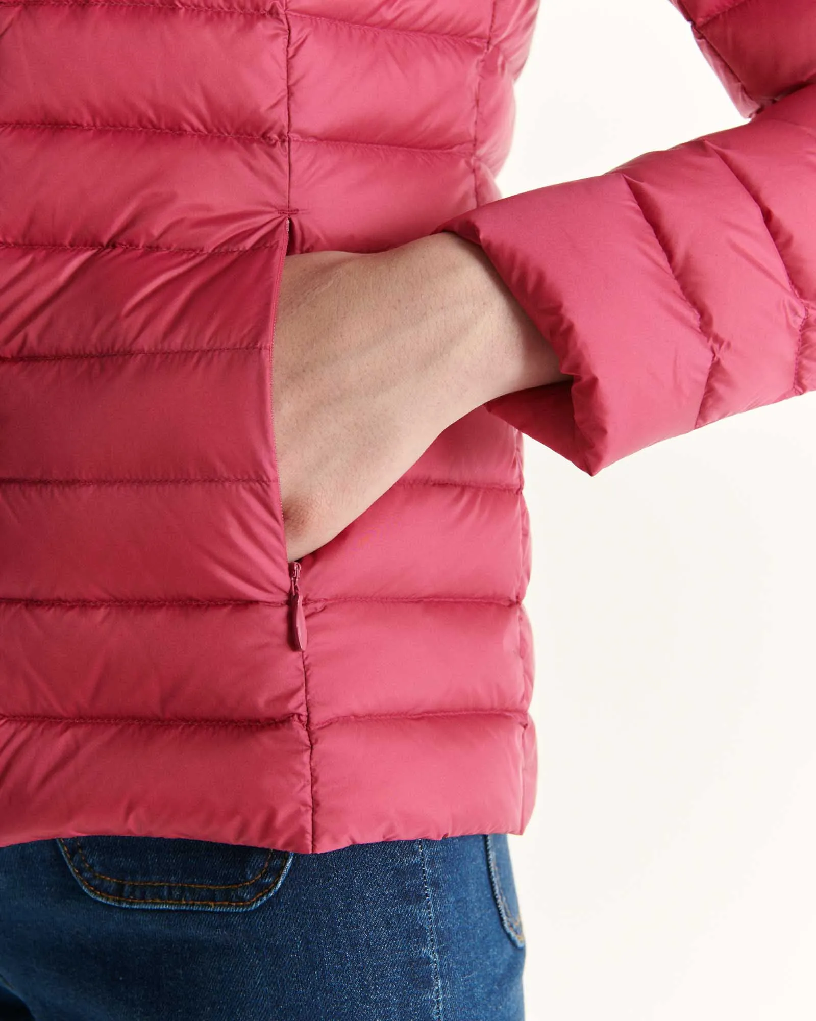 Cherry pink Cha lightweight puffer jacket