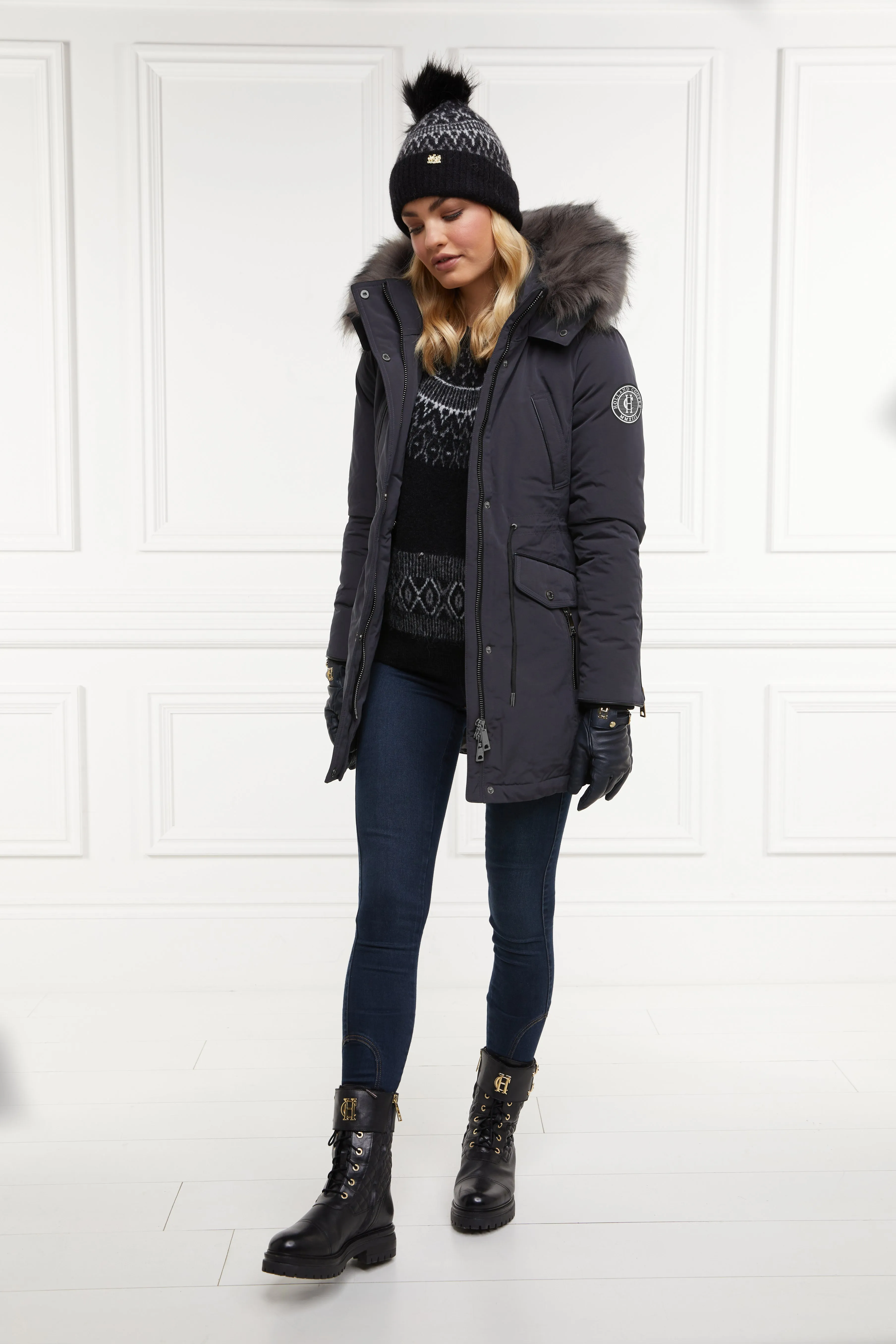 Stylish Charcoal Corvara Parka with Insulated Warmth and Modern Fit