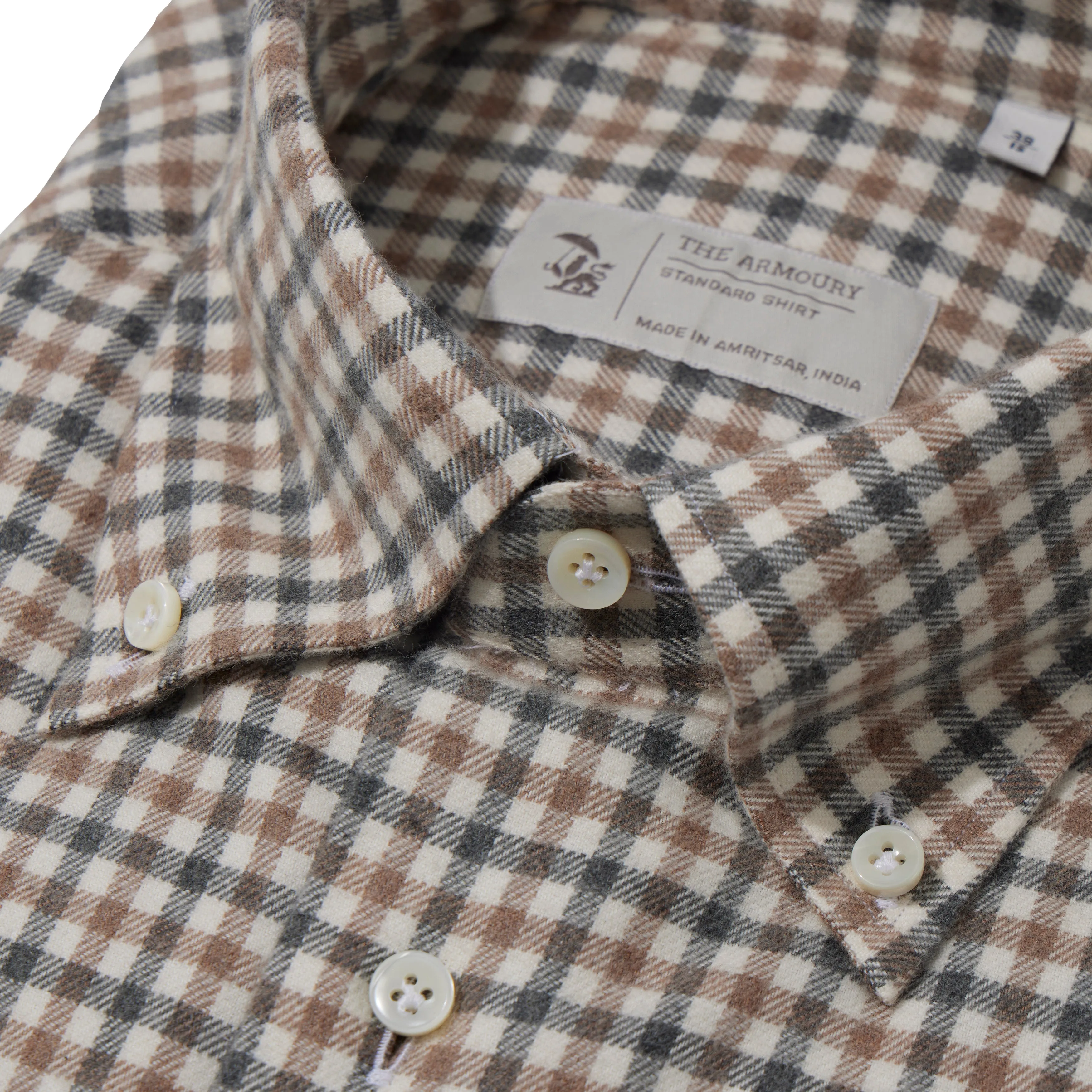 Cotton Check Button-down Shirt