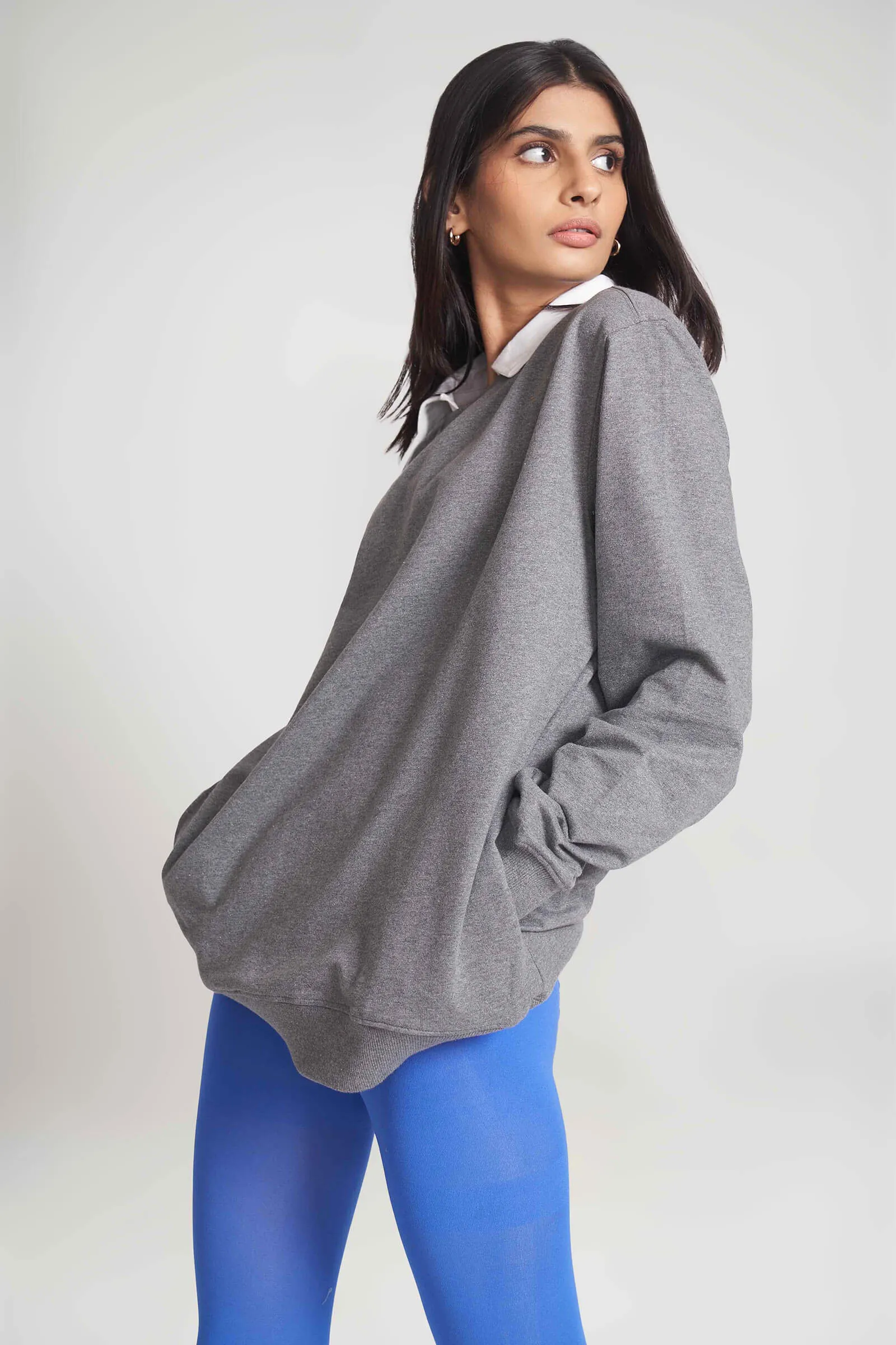 Dark Grey Melange Sweatshirt