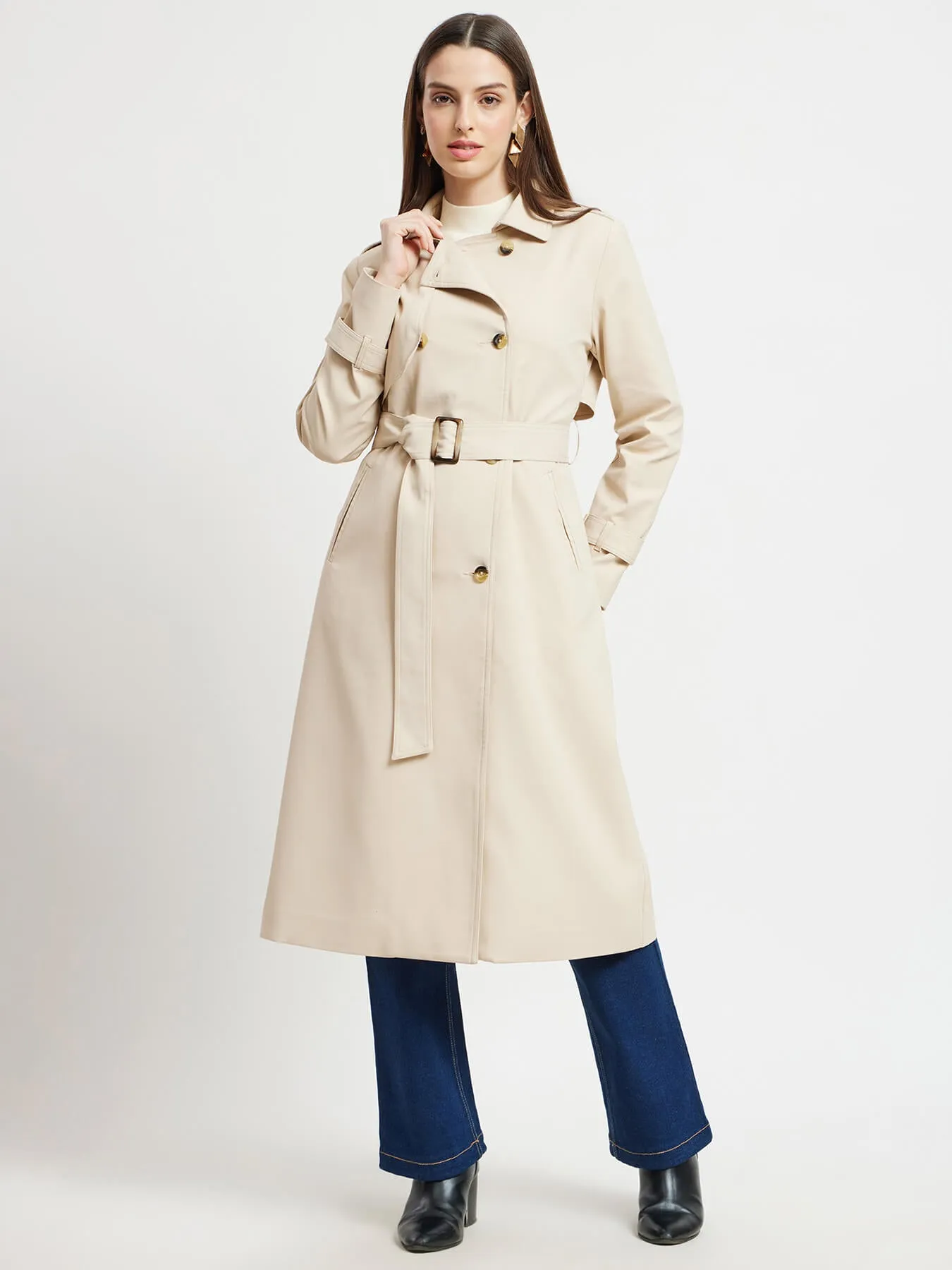 Double Breasted Trench - Beige