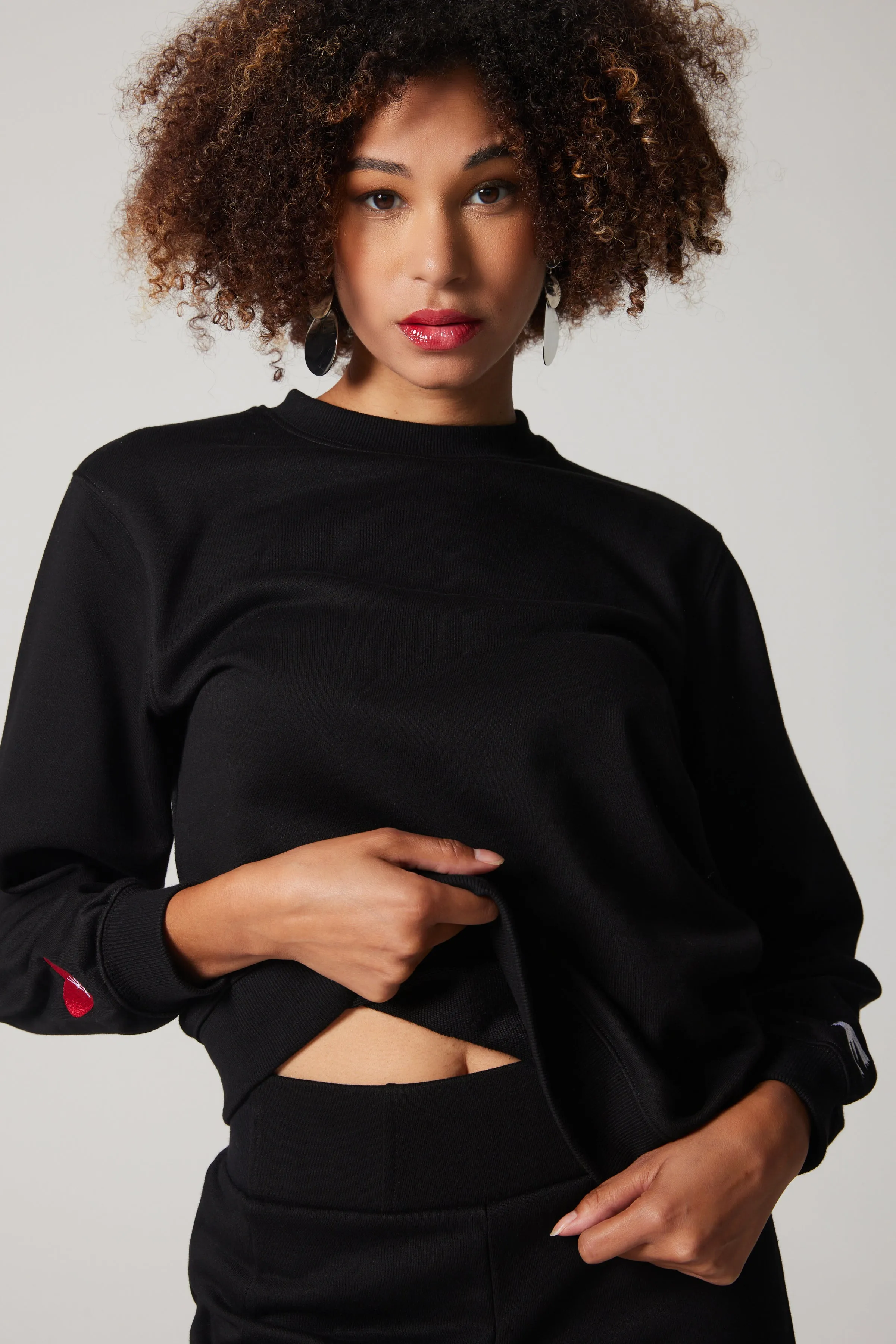 Embroidered Sweatshirt - Black