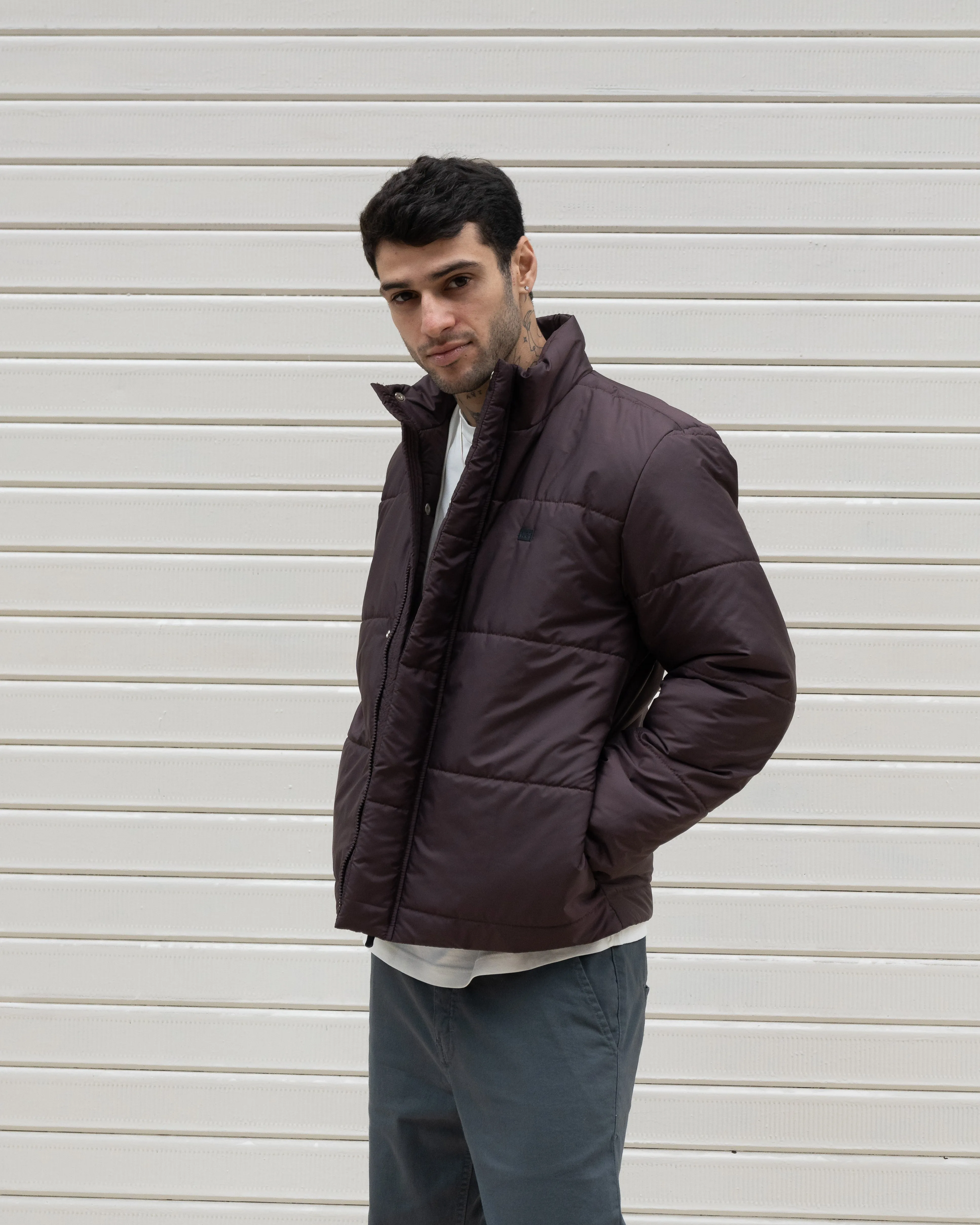 Essential Puffer Jacket - Wine Berry