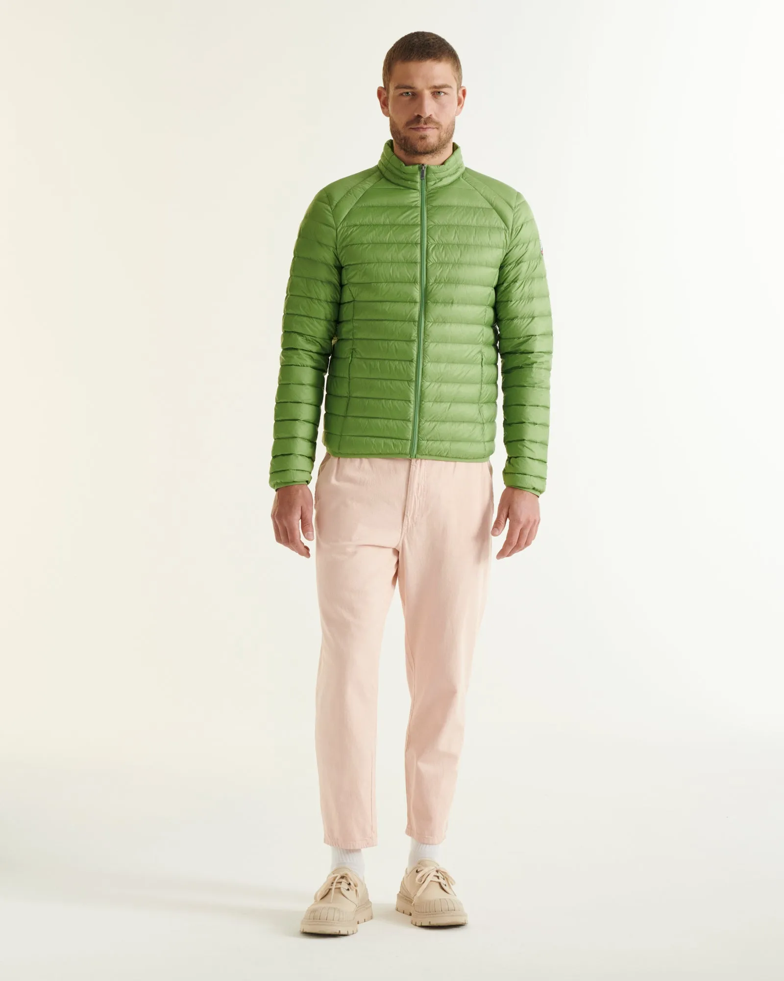 Fern green Mat lightweight puffer jacket