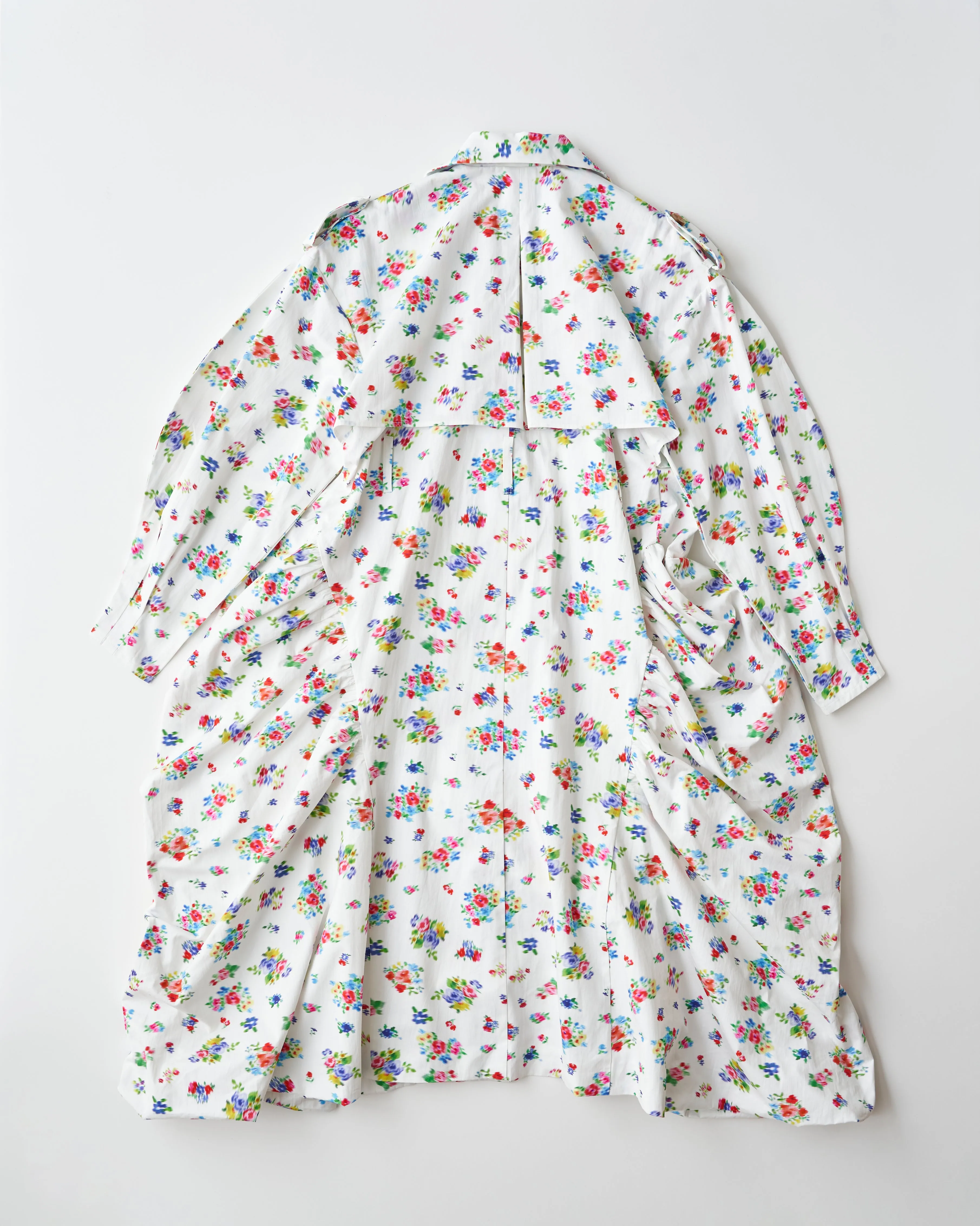 floral dress trench coat