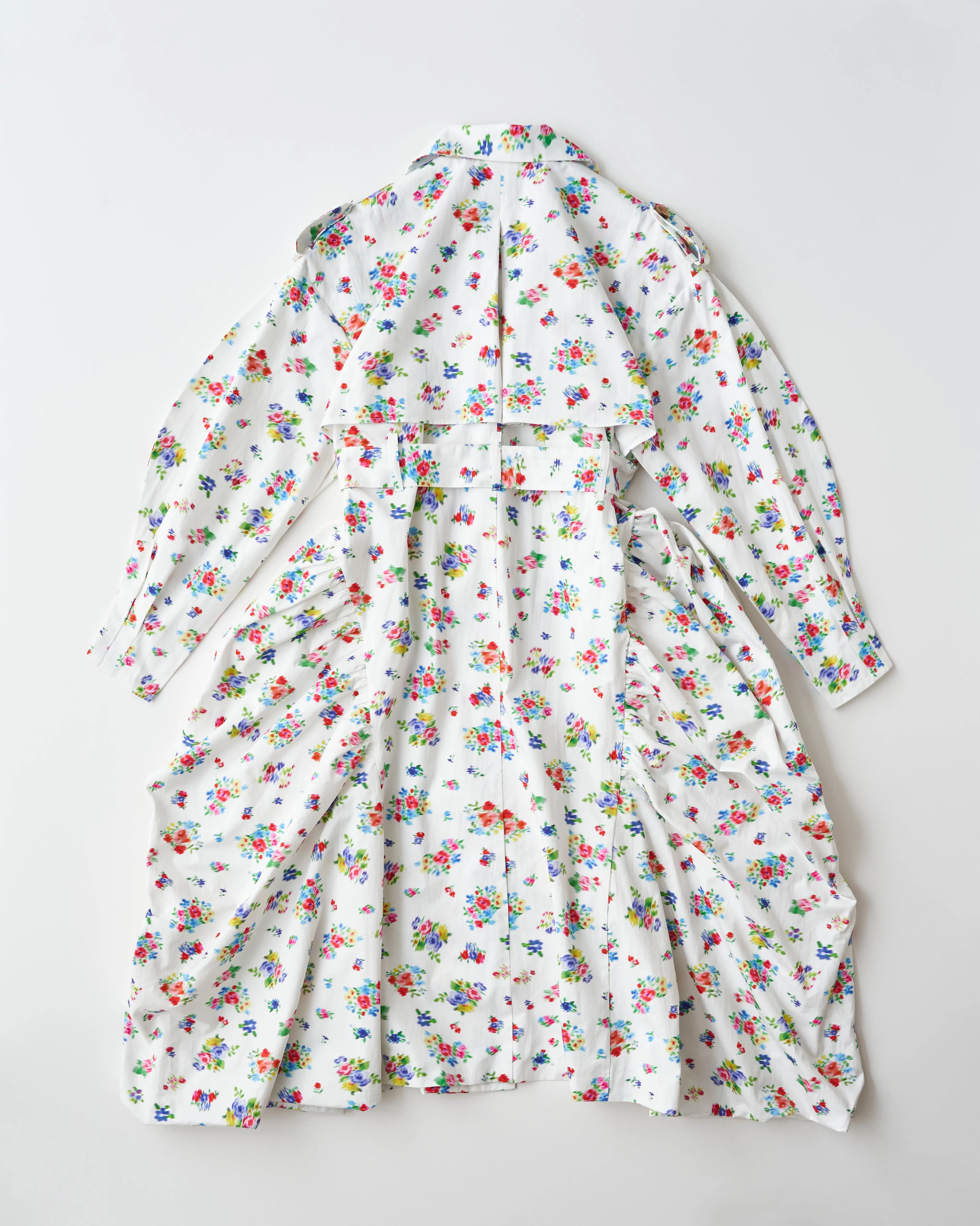 floral dress trench coat