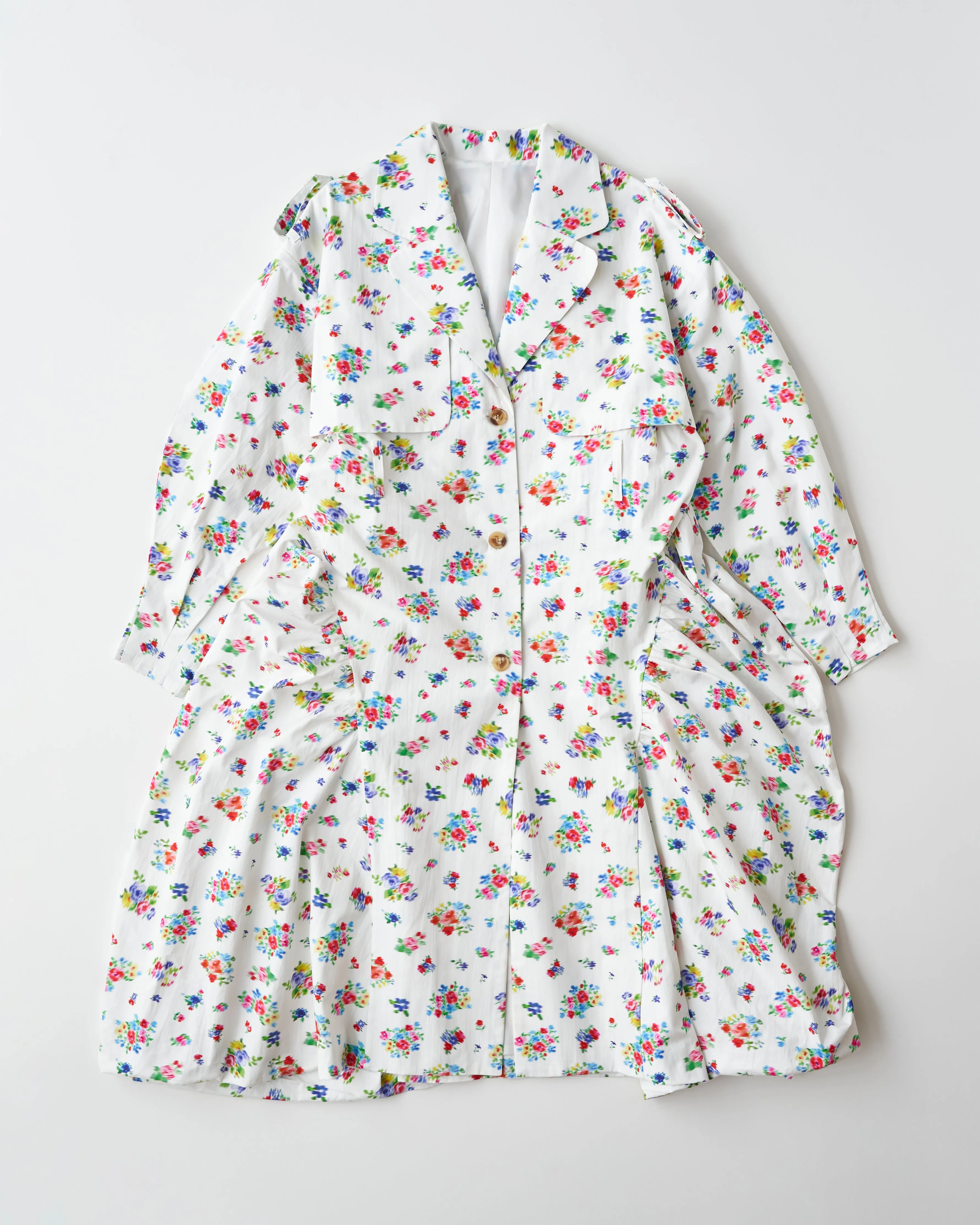 floral dress trench coat