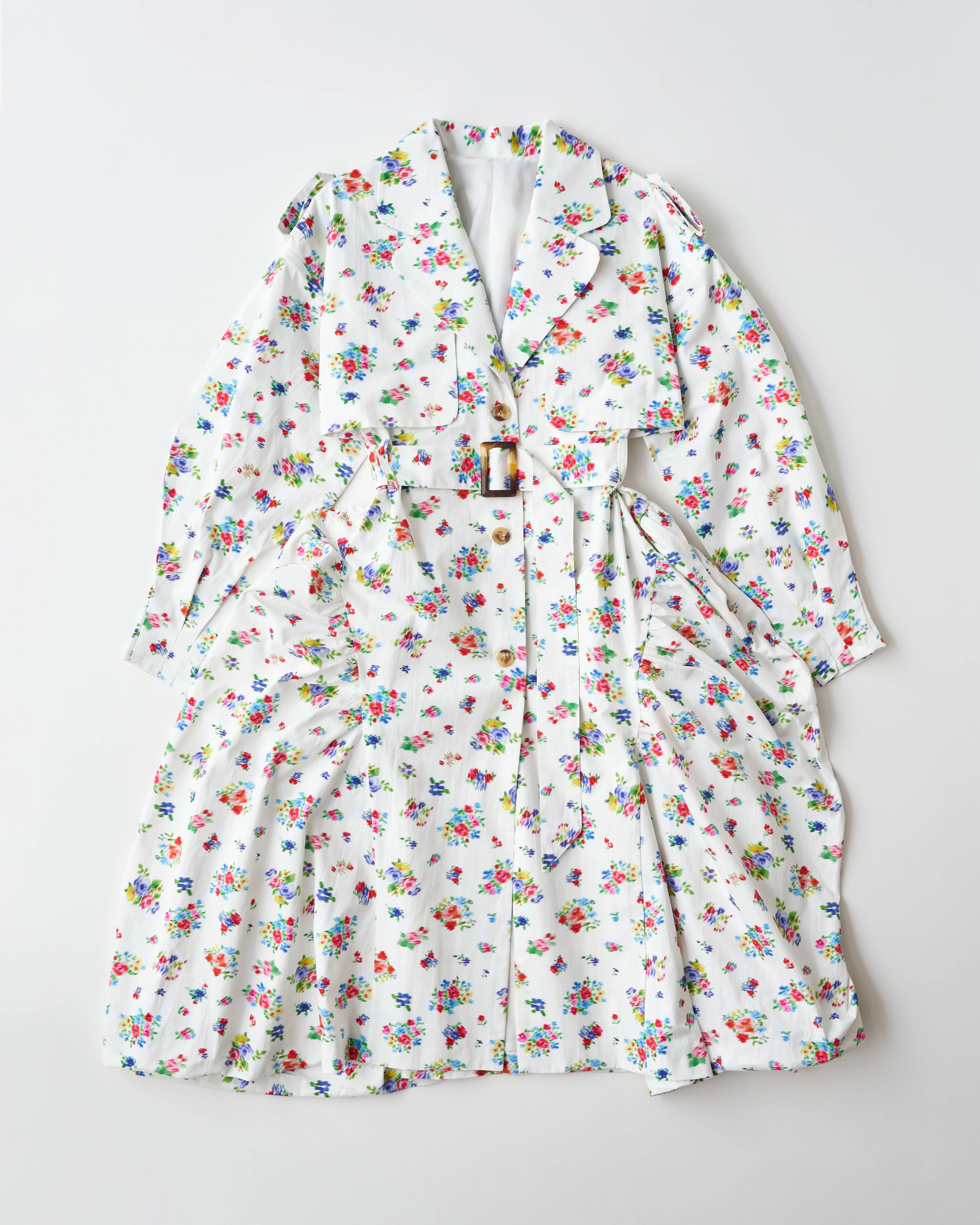 floral dress trench coat