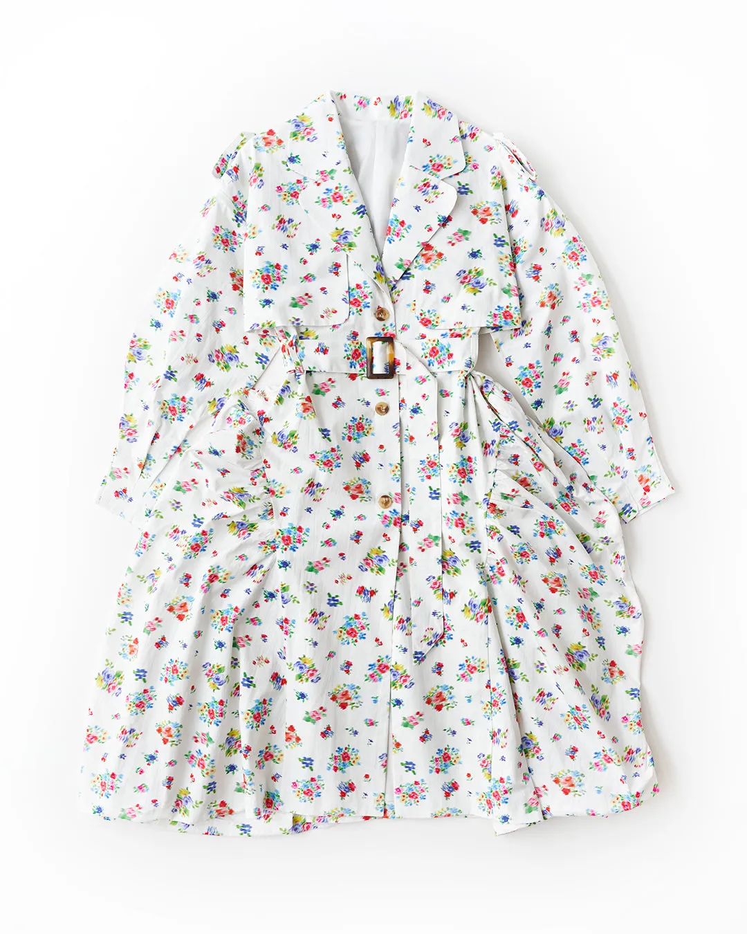 floral dress trench coat