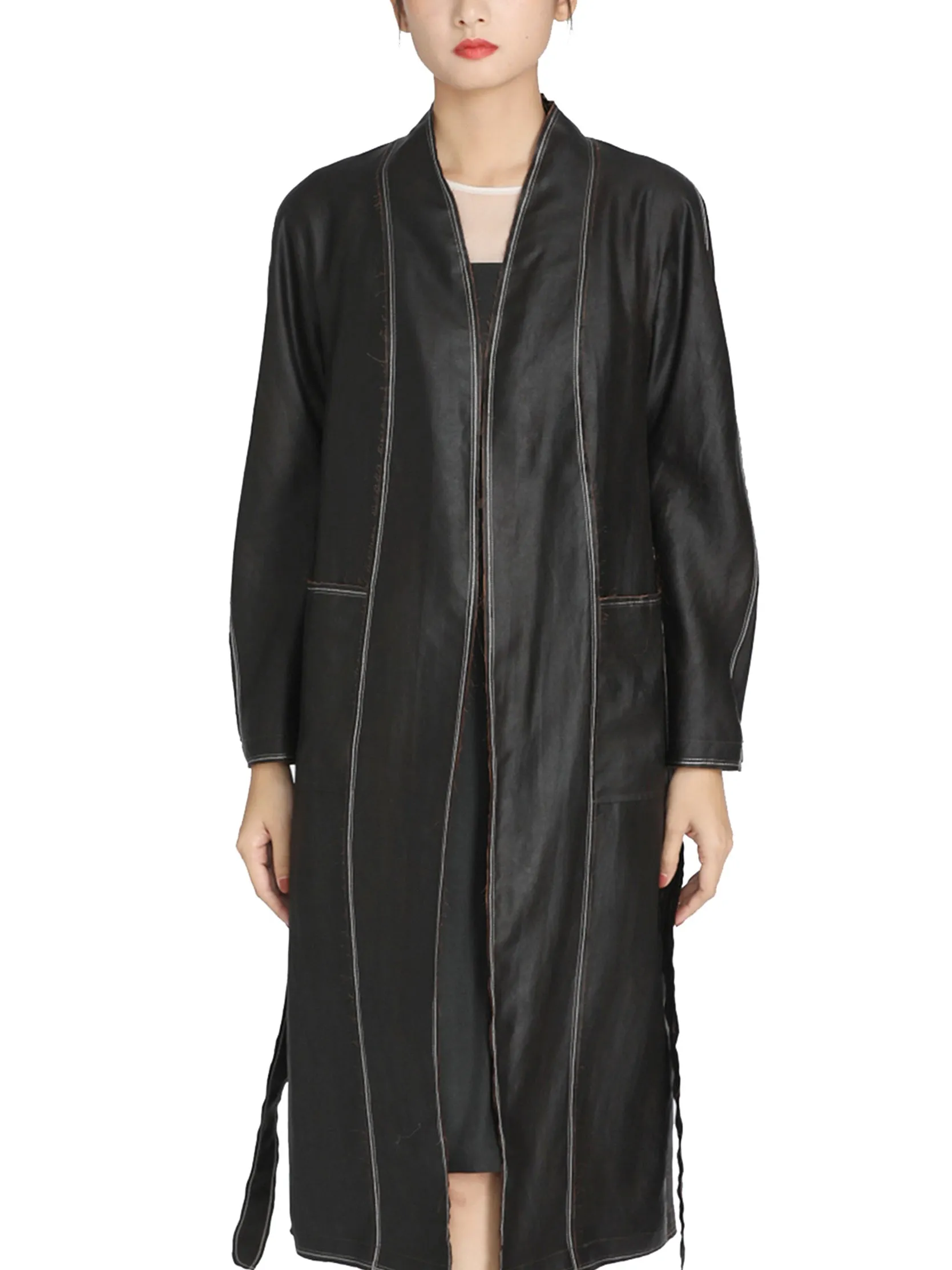 Gambiered Guangdong Habotai Silk Trench Coat