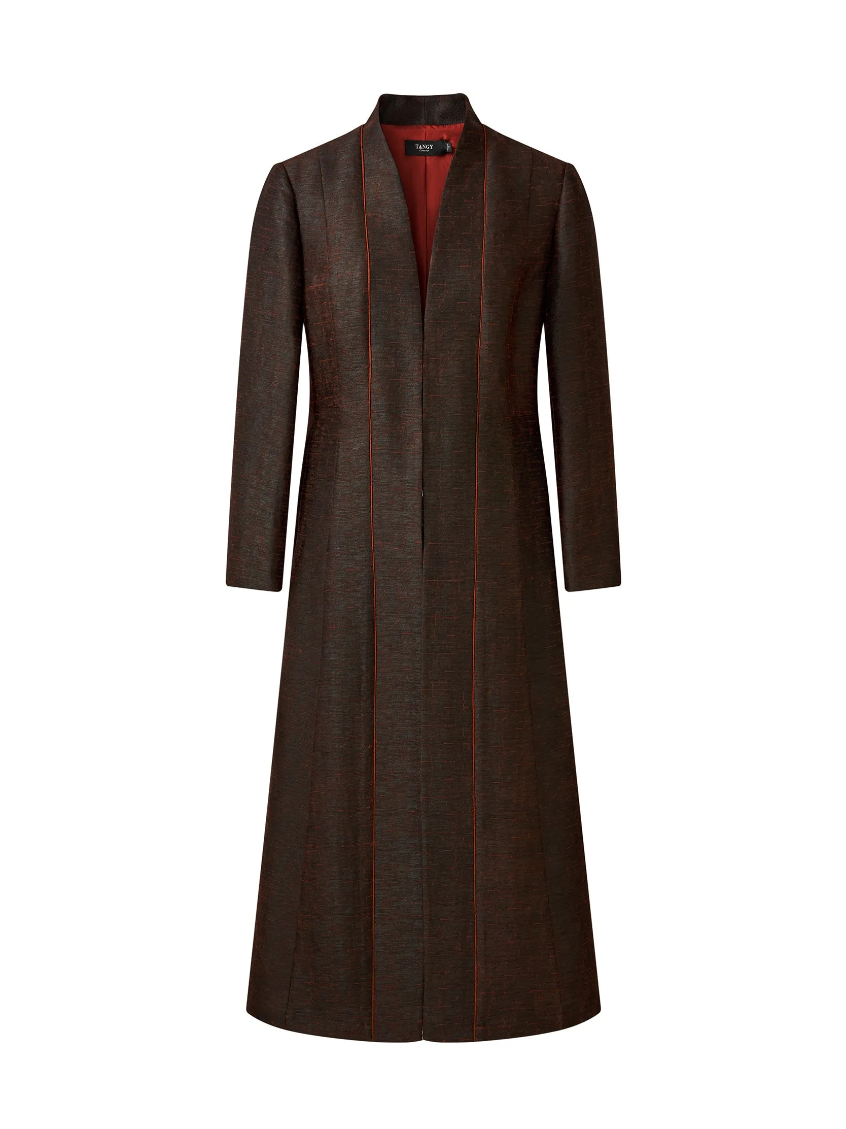 Gambiered Guangdong Silk Lined Trench Coat