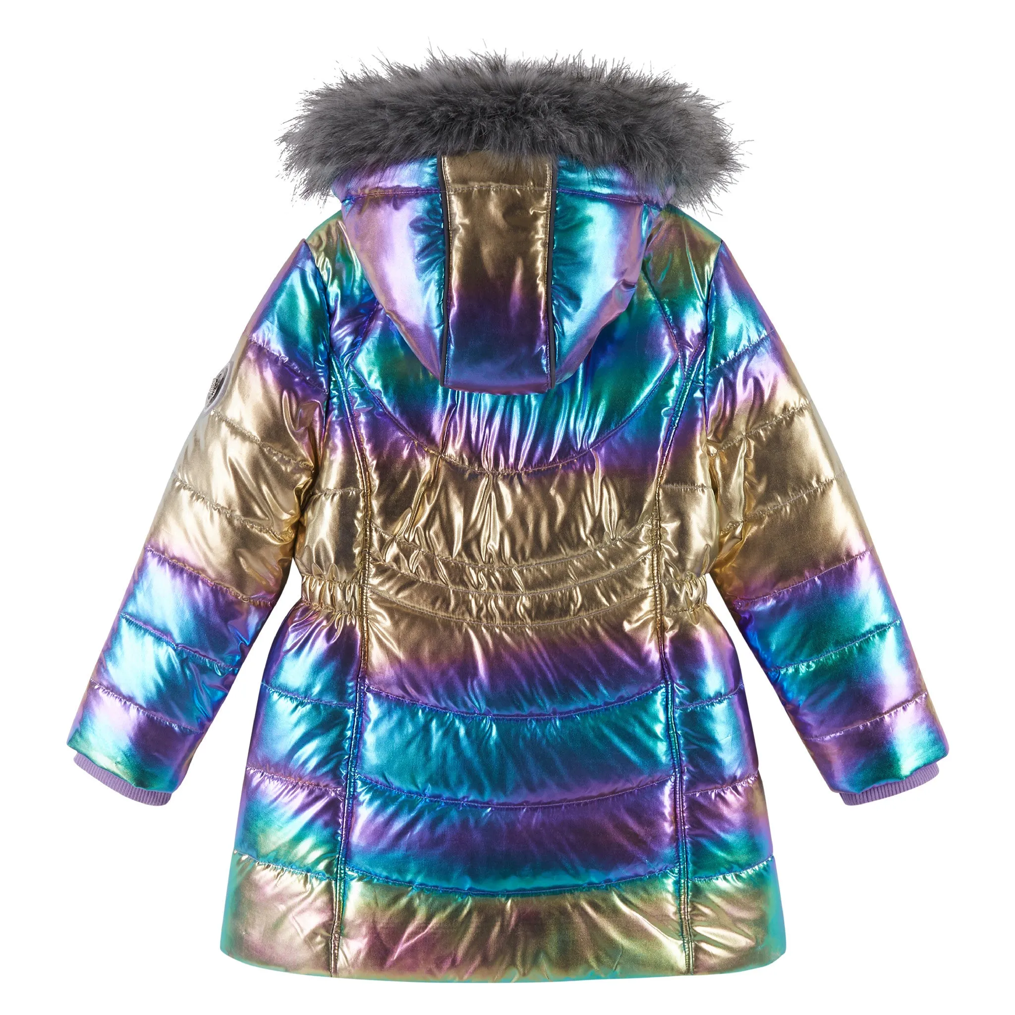 Girls Multicolor Hooded Parka