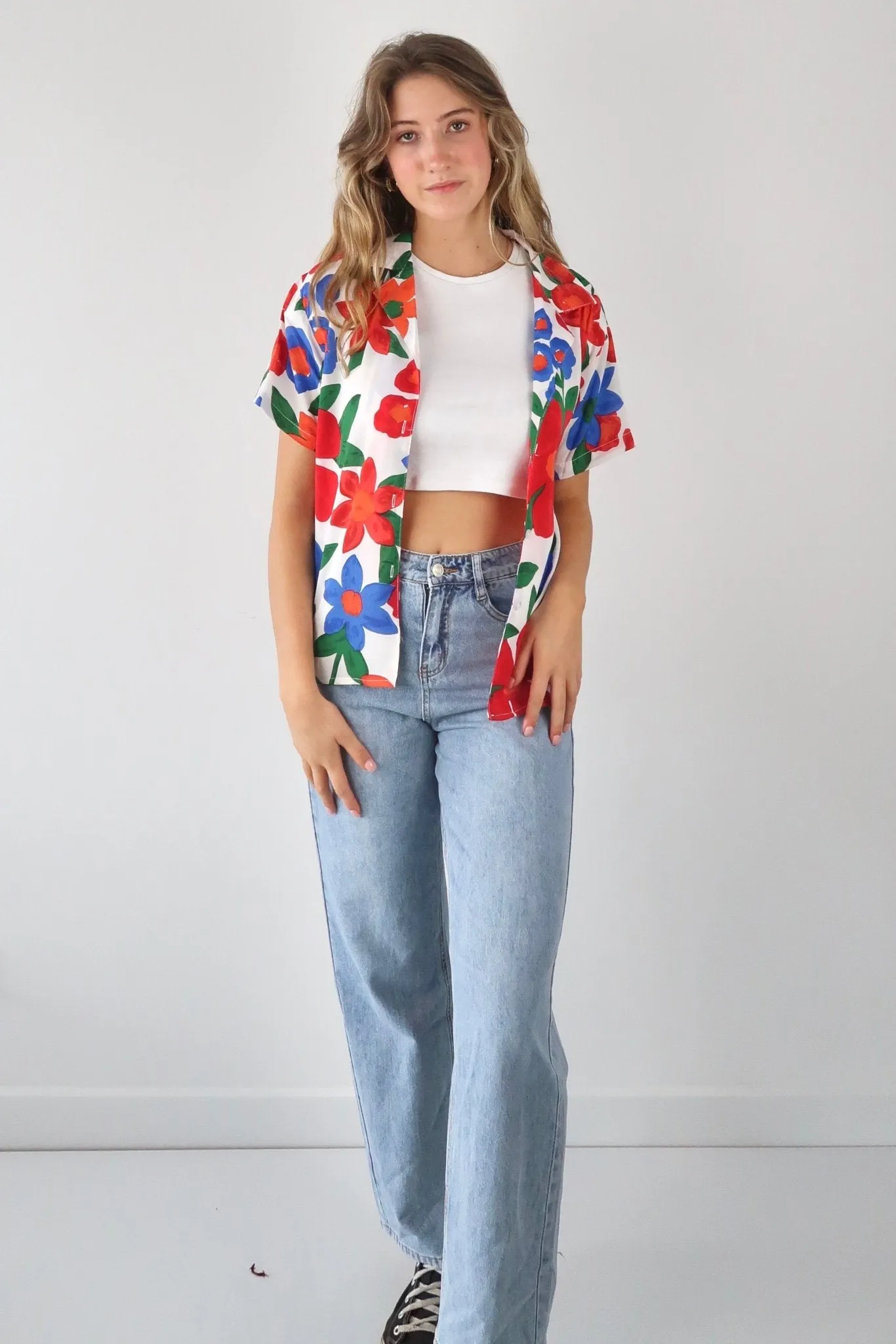 Haiwaii floral button down shirt