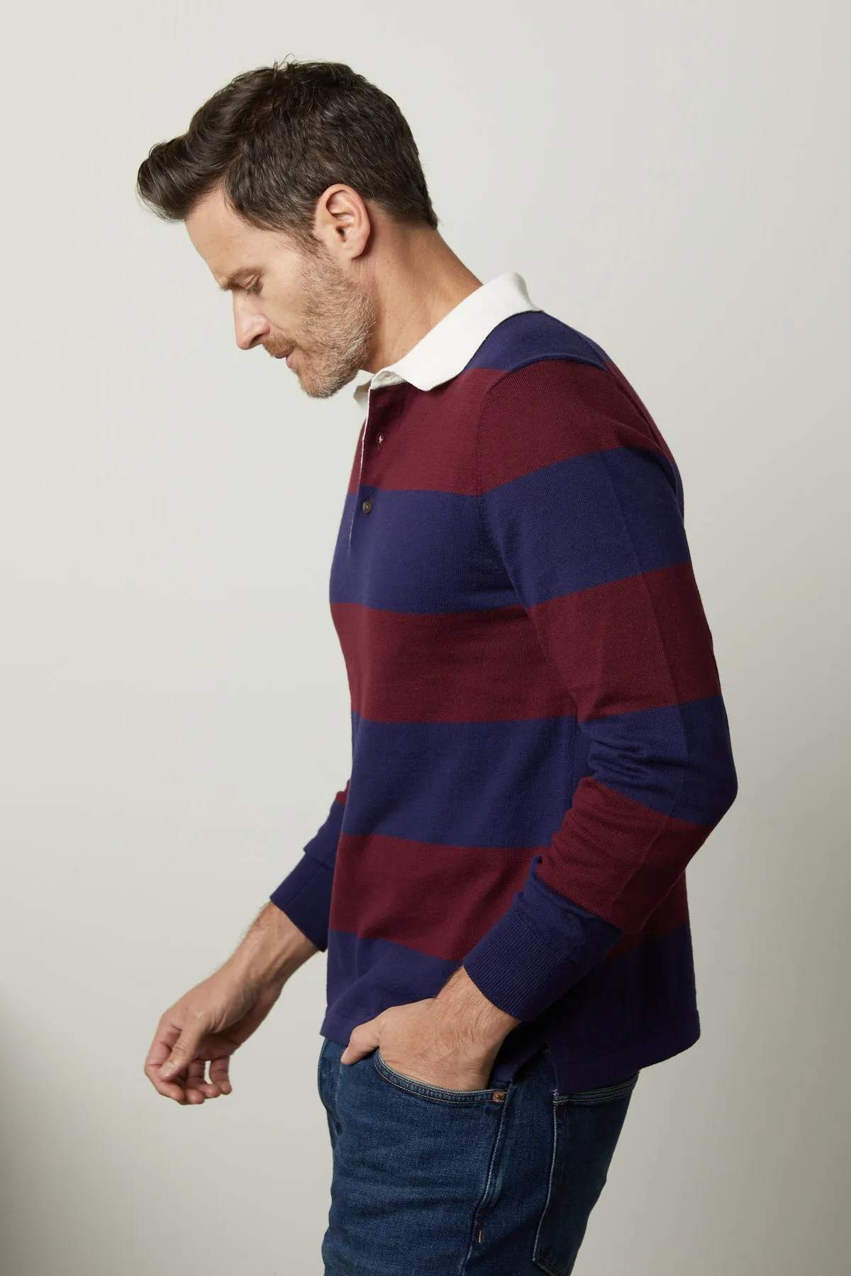 HASTINGS STRIPED SWEATER POLO