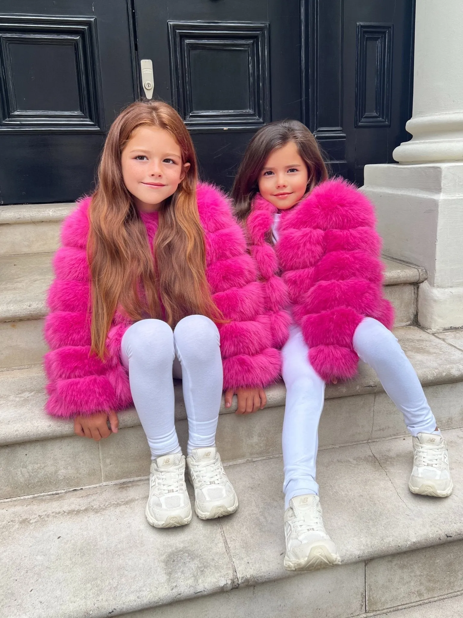 Hot Pink Childrens Faux Fur Coat