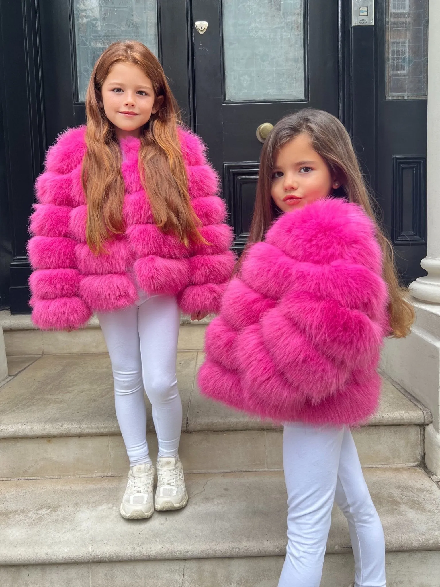 Hot Pink Childrens Faux Fur Coat