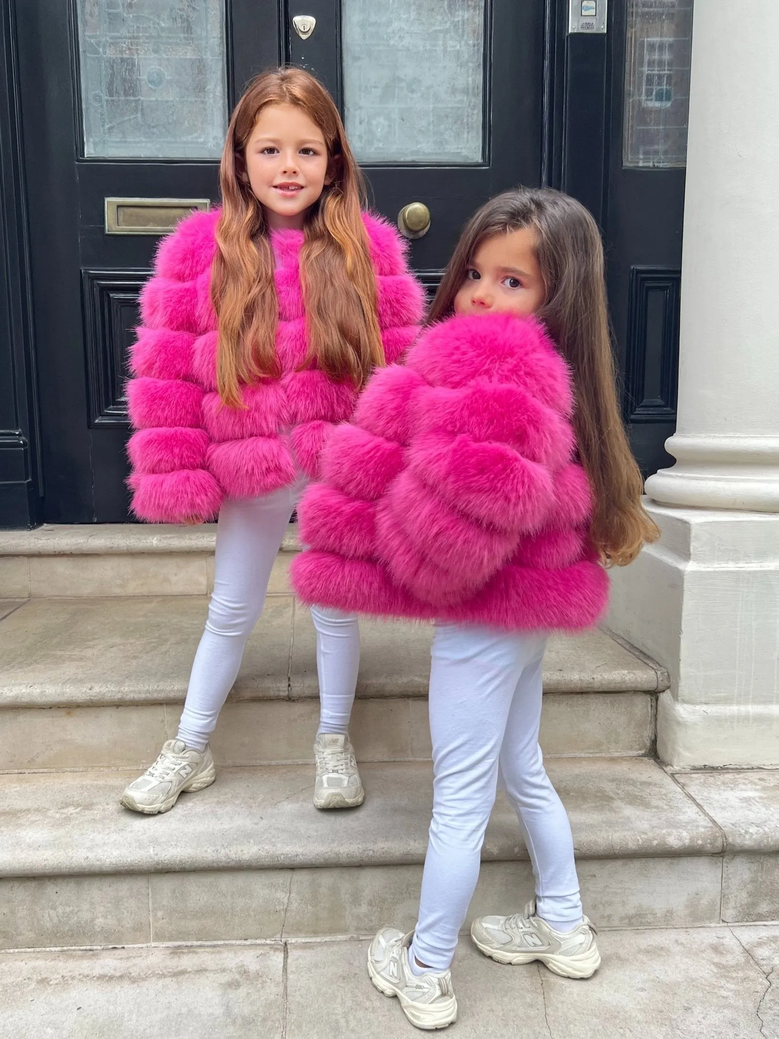 Hot Pink Childrens Faux Fur Coat