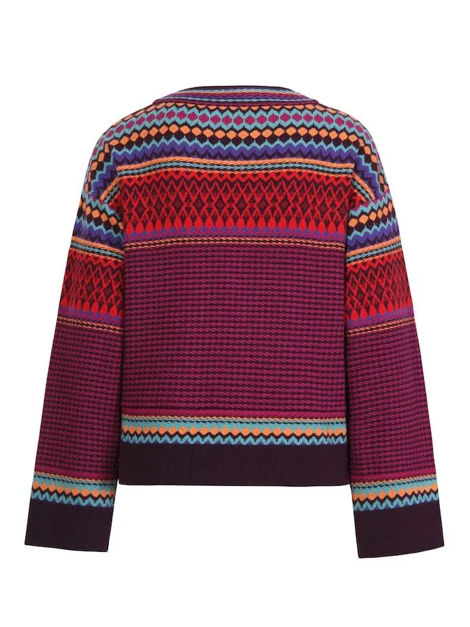 Jacquard Pullover, Structure pattern - Pink