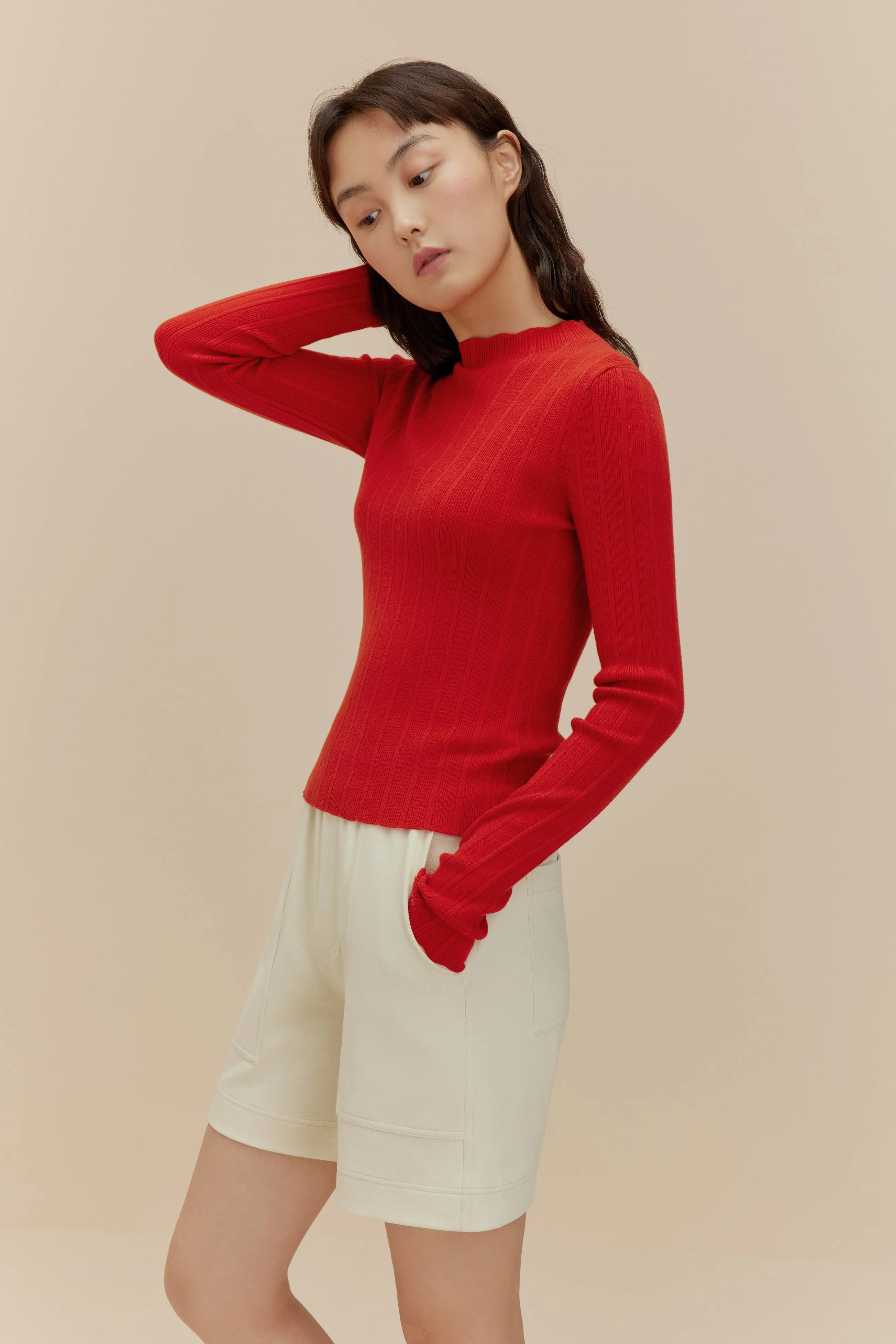 Knitted Ribbed Sweater