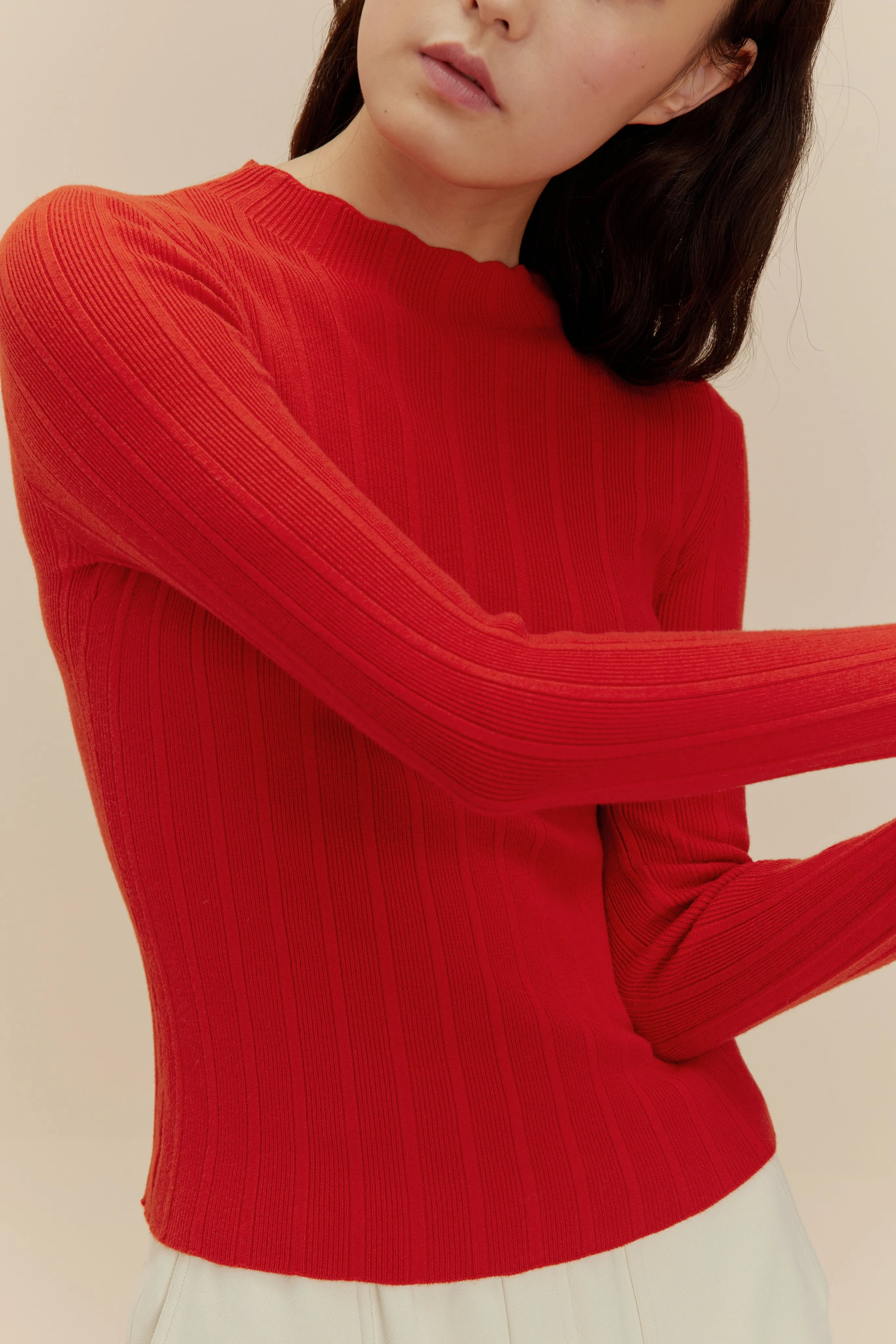 Knitted Ribbed Sweater