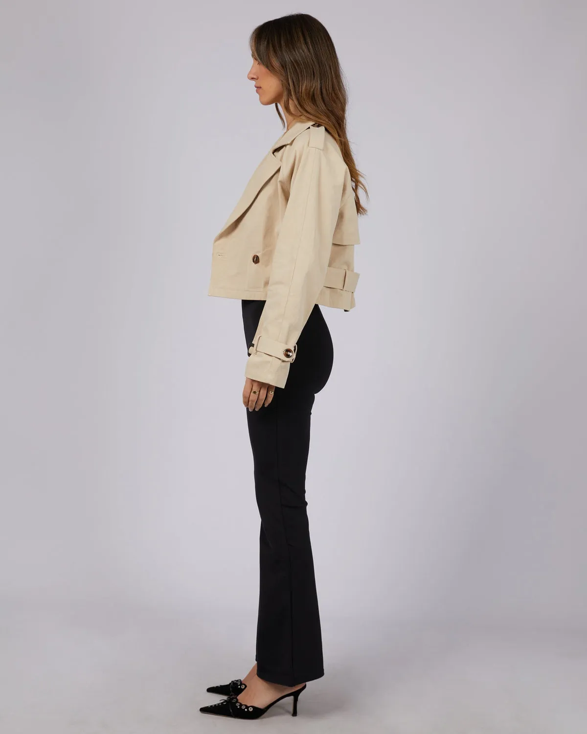 Lauren Cropped Trench Coat | Natural