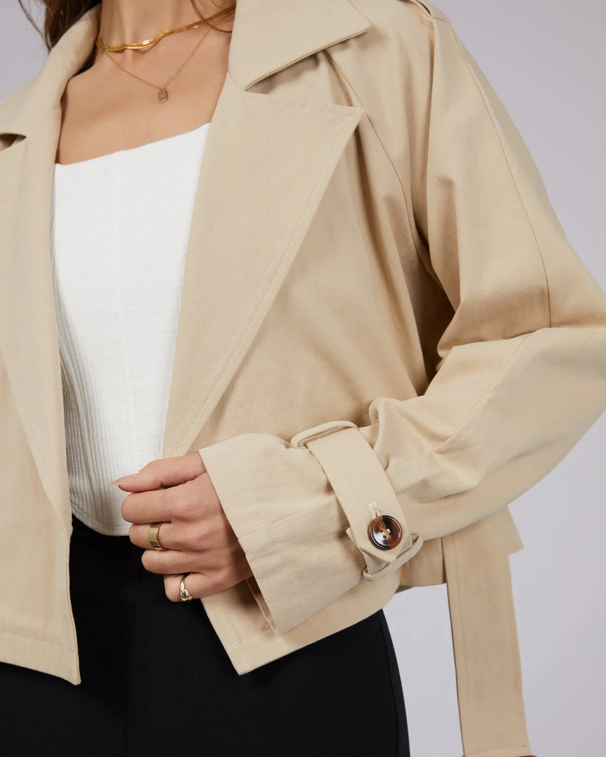 Lauren Cropped Trench Coat | Natural