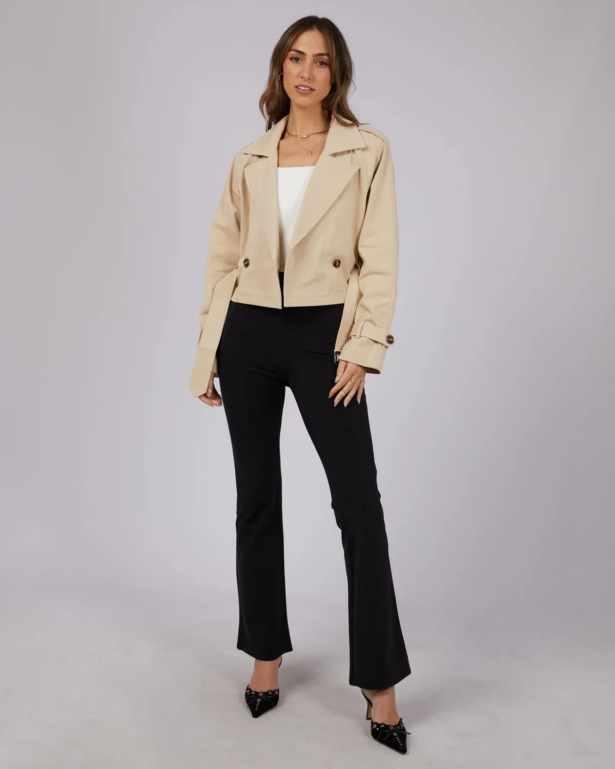 Lauren Cropped Trench Coat | Natural