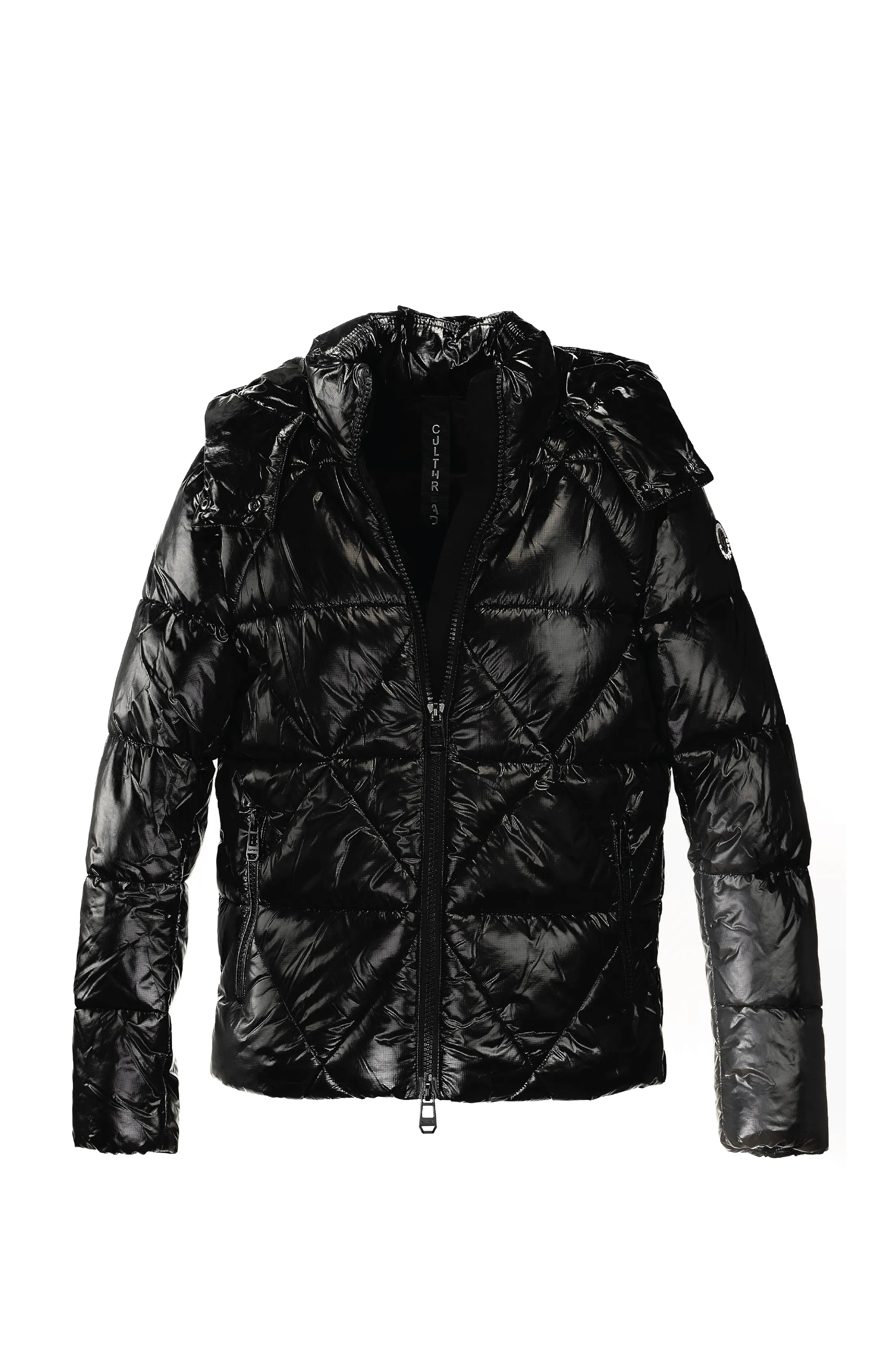 Leamington Recycled Vegan Short Puffer Jacket | Black