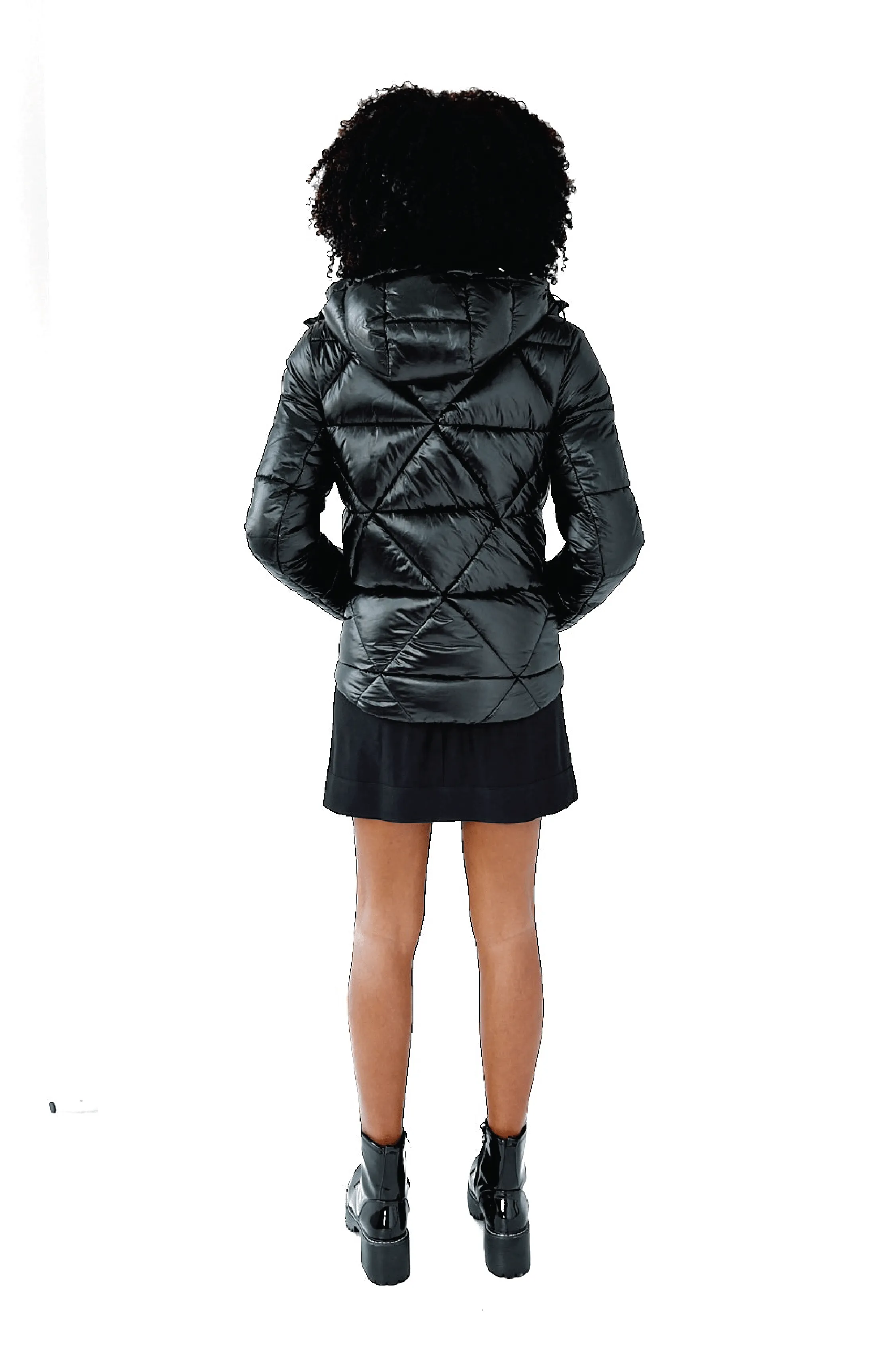 Leamington Recycled Vegan Short Puffer Jacket | Black