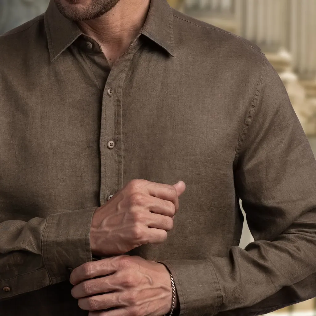 Linen Shirt | Brown