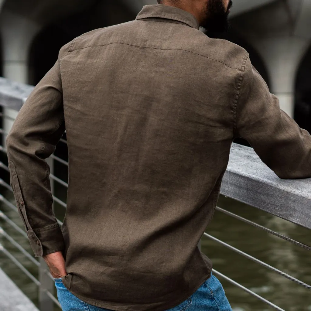 Linen Shirt | Brown