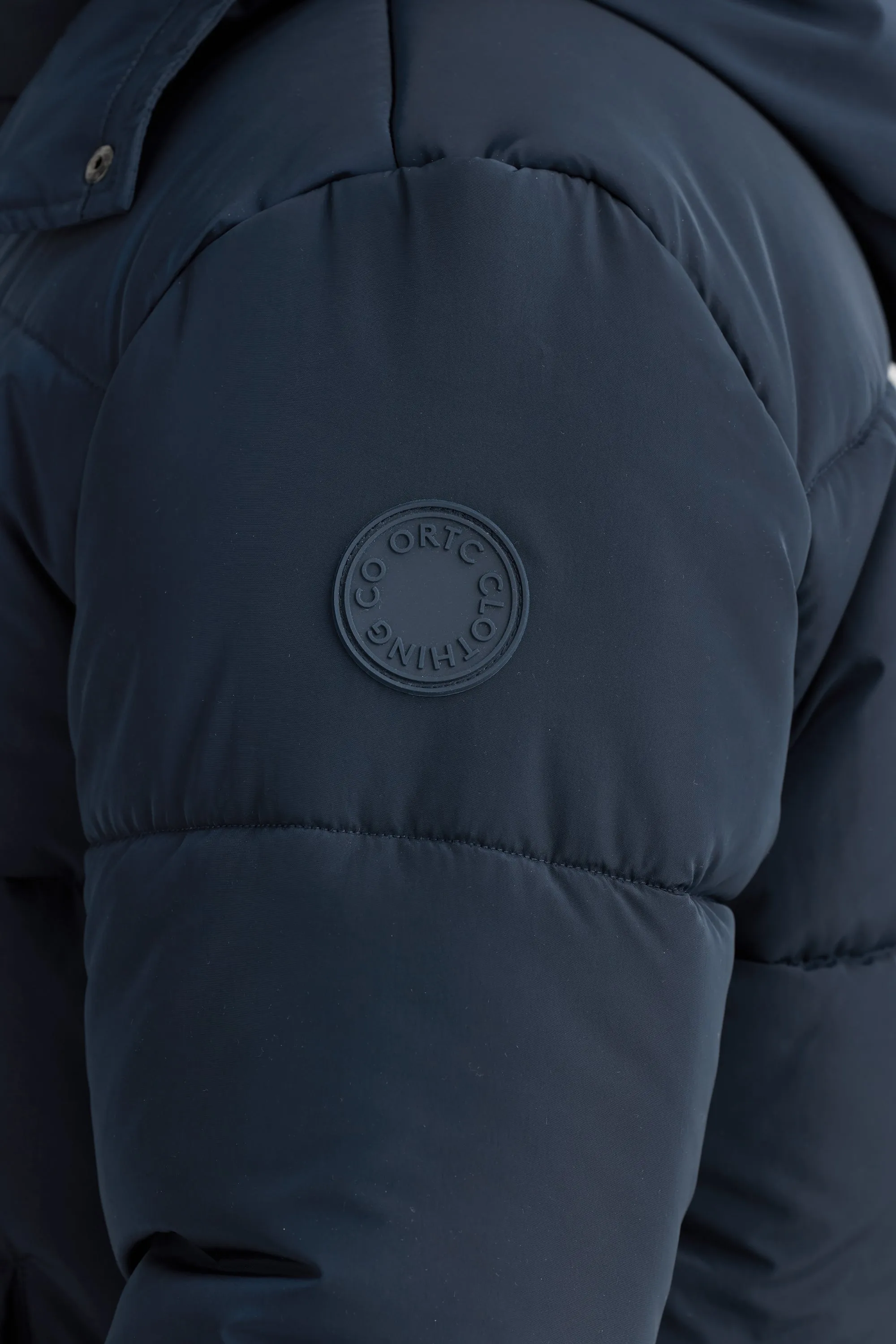 Longline French Navy Puffer Jacket