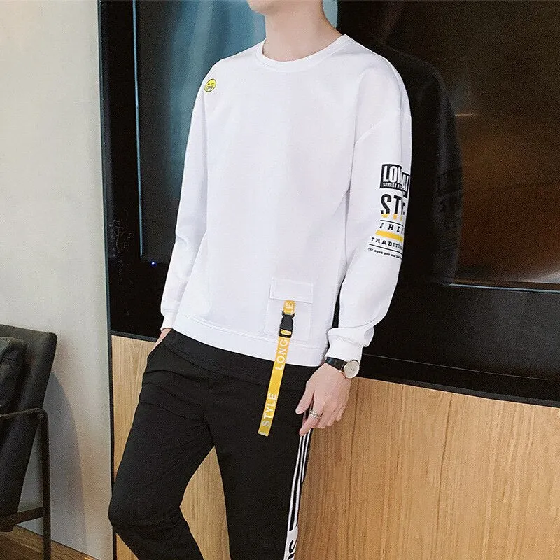 Sure, here is an optimized title for the e-commerce product:

Longmai Premium Cotton Block-Color Crewneck Sweatshirt for Men