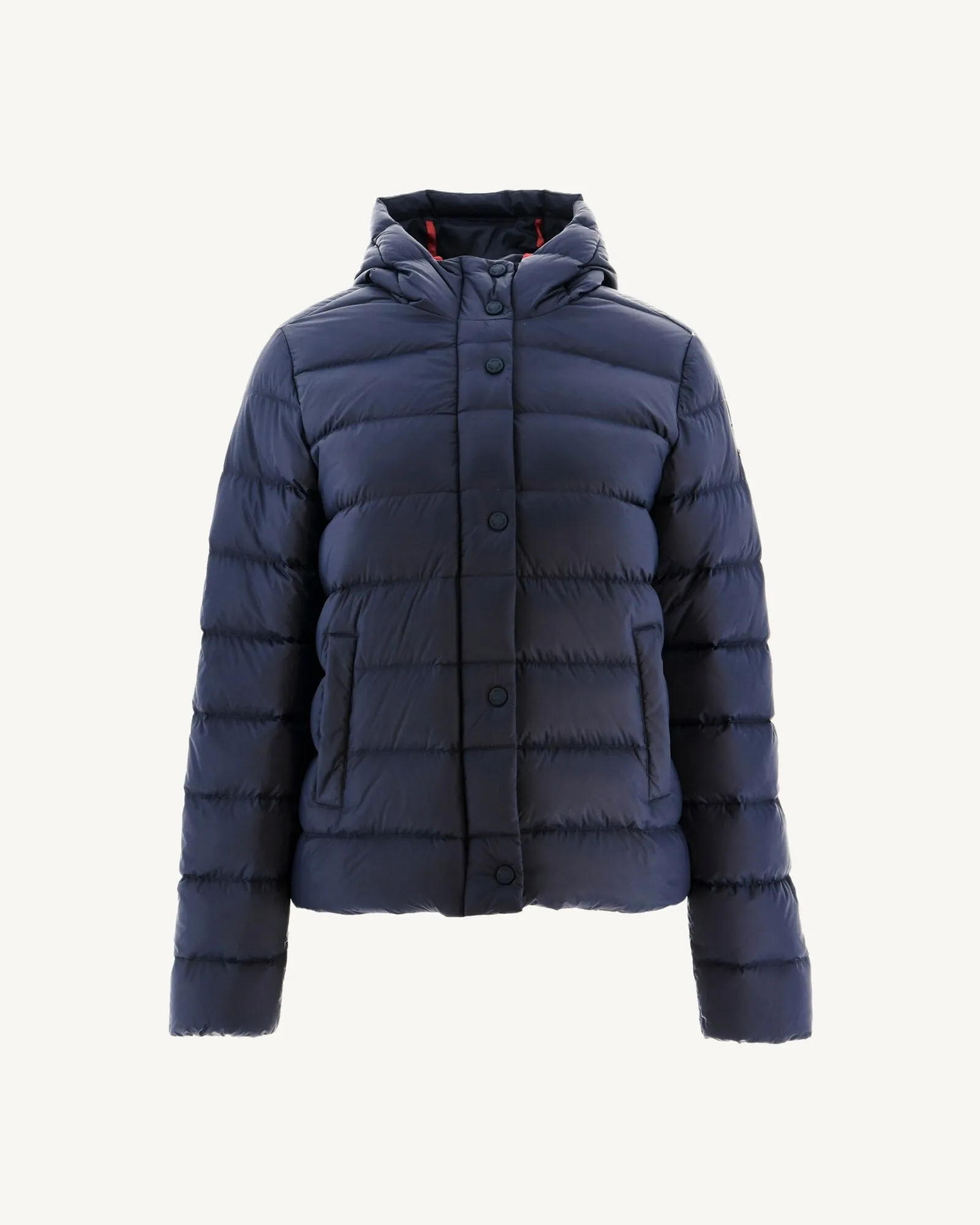 Navy Jane straight hooded puffer jacket