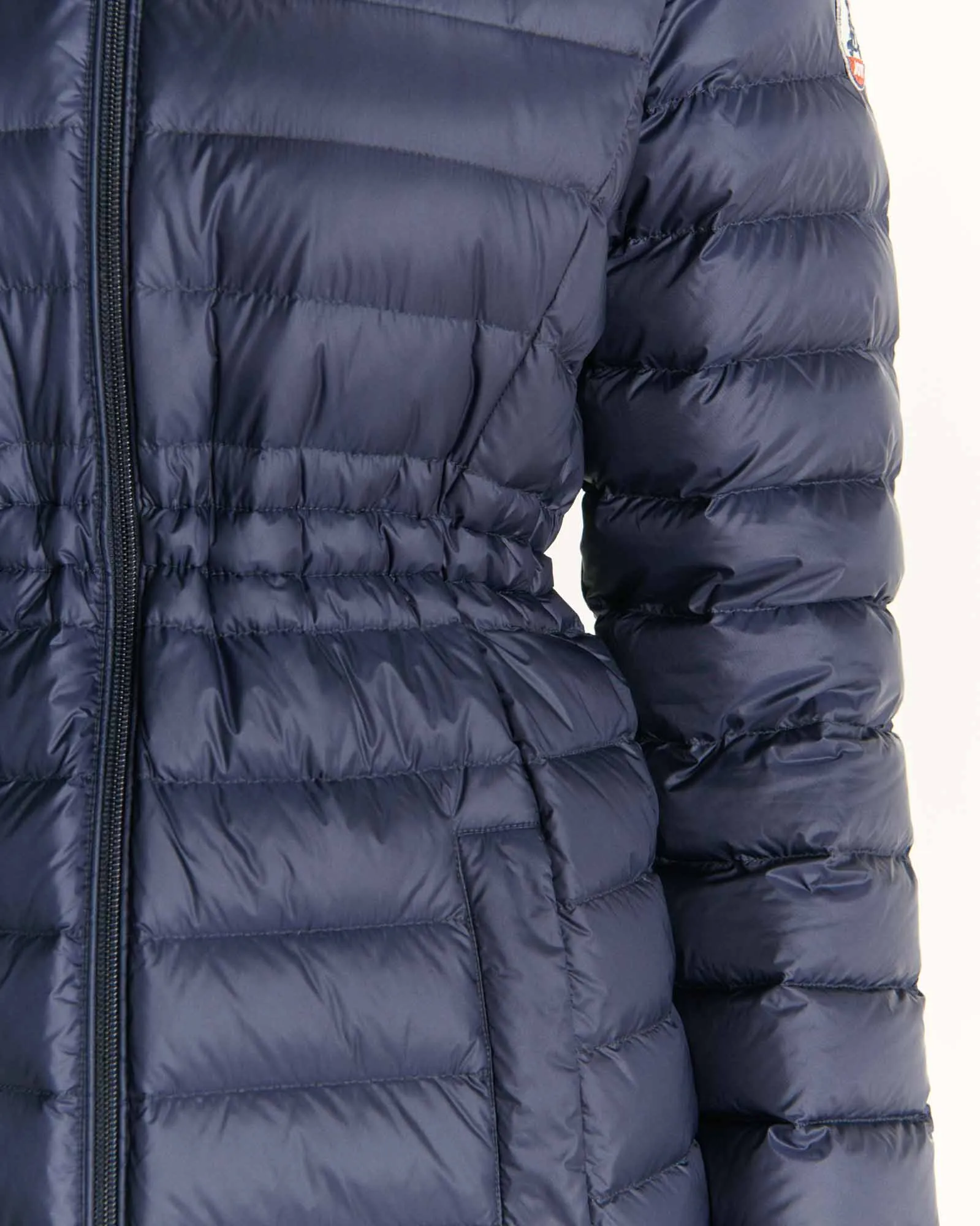 Navy Vero long hooded puffer jacket